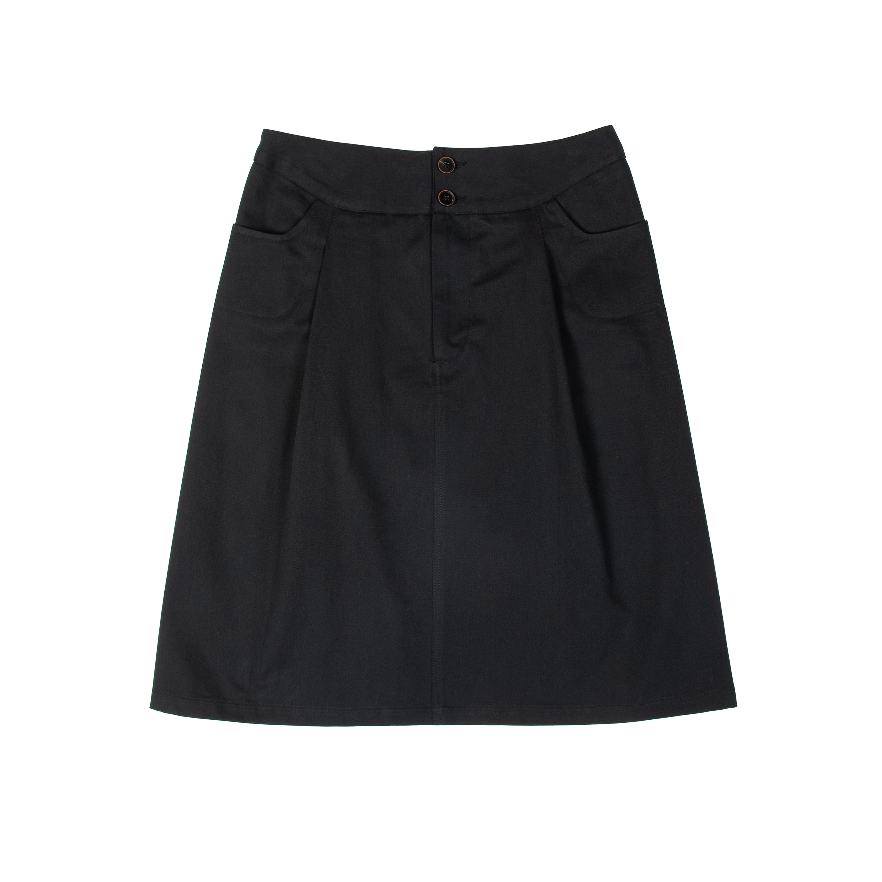 Work Skirt Cotton Twill Black - PREORDER