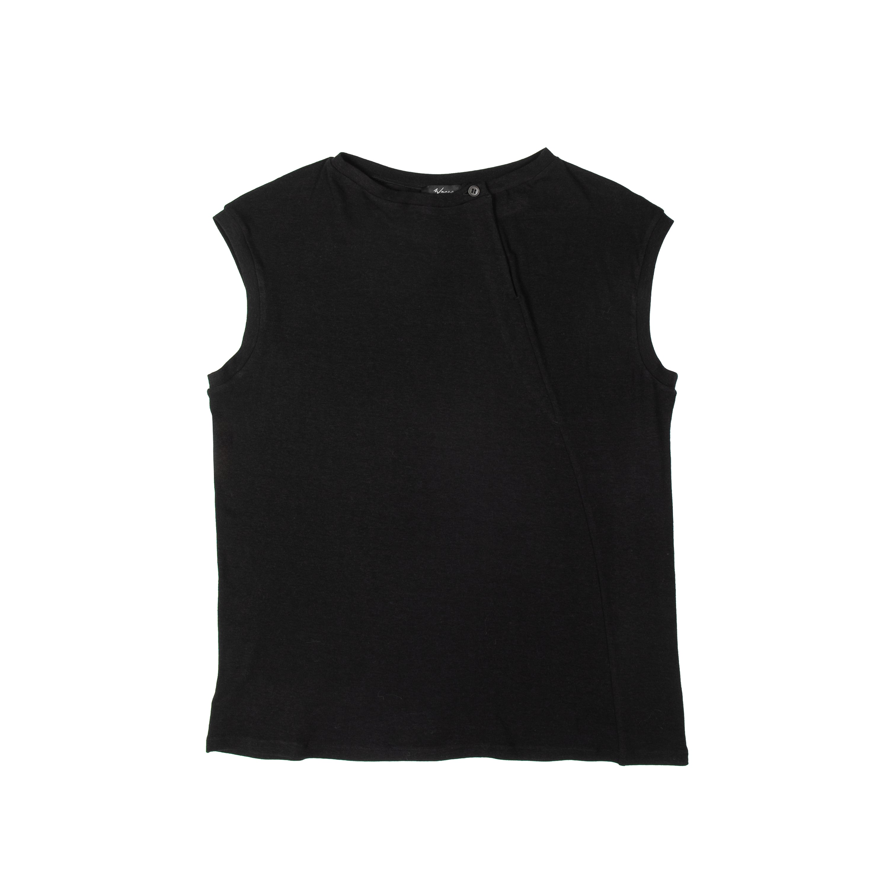 Boat Neck Tank Bamboo Merino Wool Black