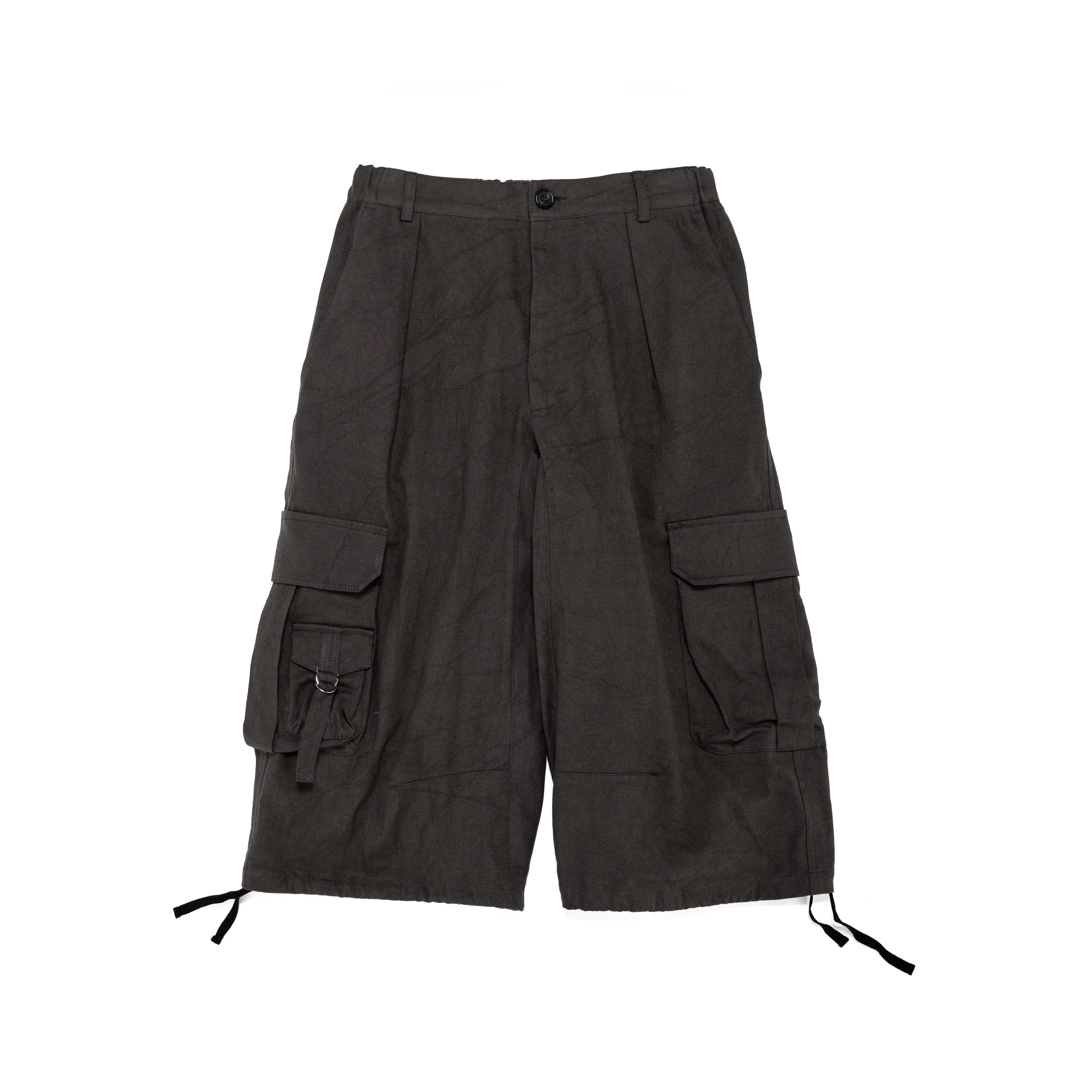 Easy Cargo Capri Dyed Cotton Hemp Oxford Charcoal - PREORDER