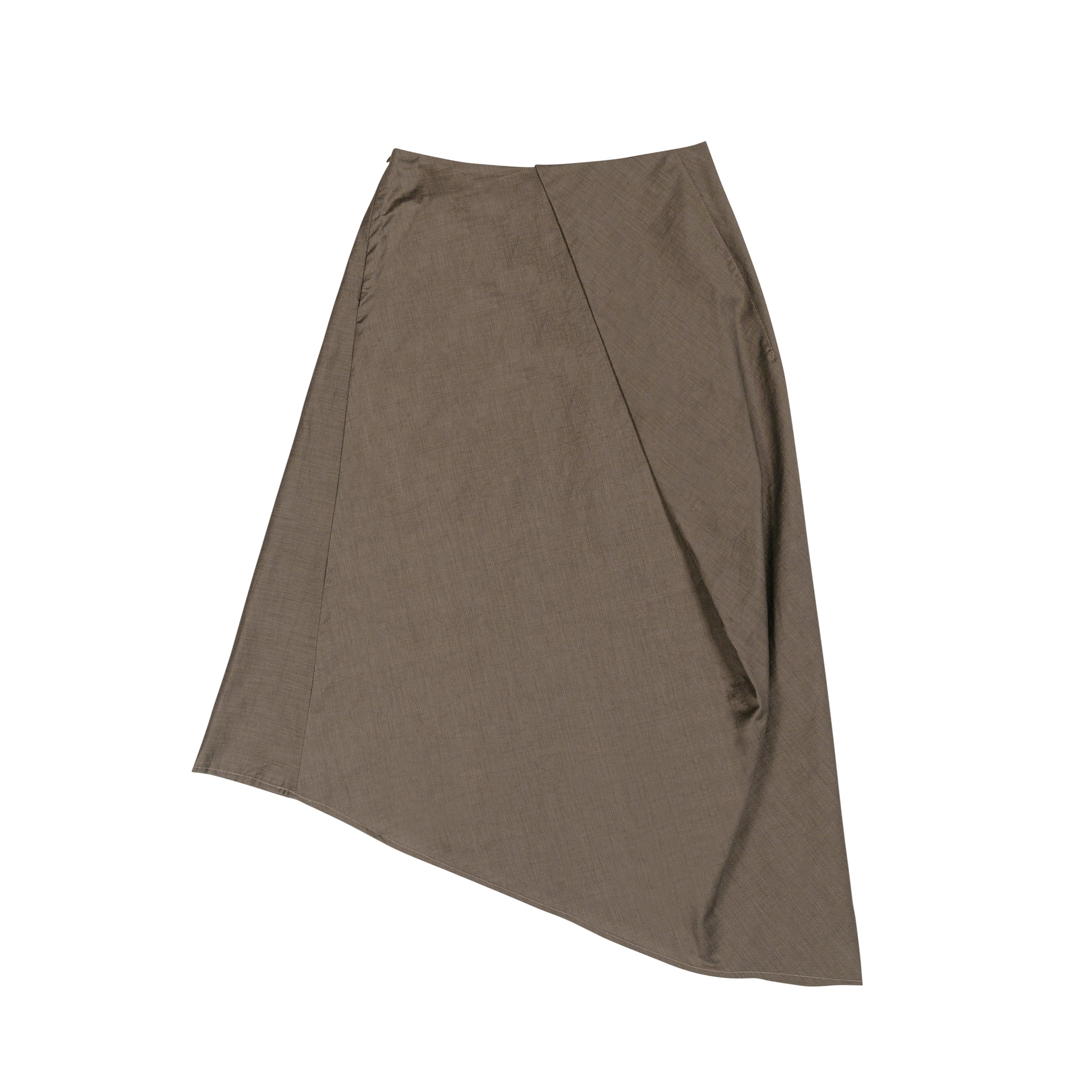 Pleated Drape Skirt Cotton Silk Stripe Cargo