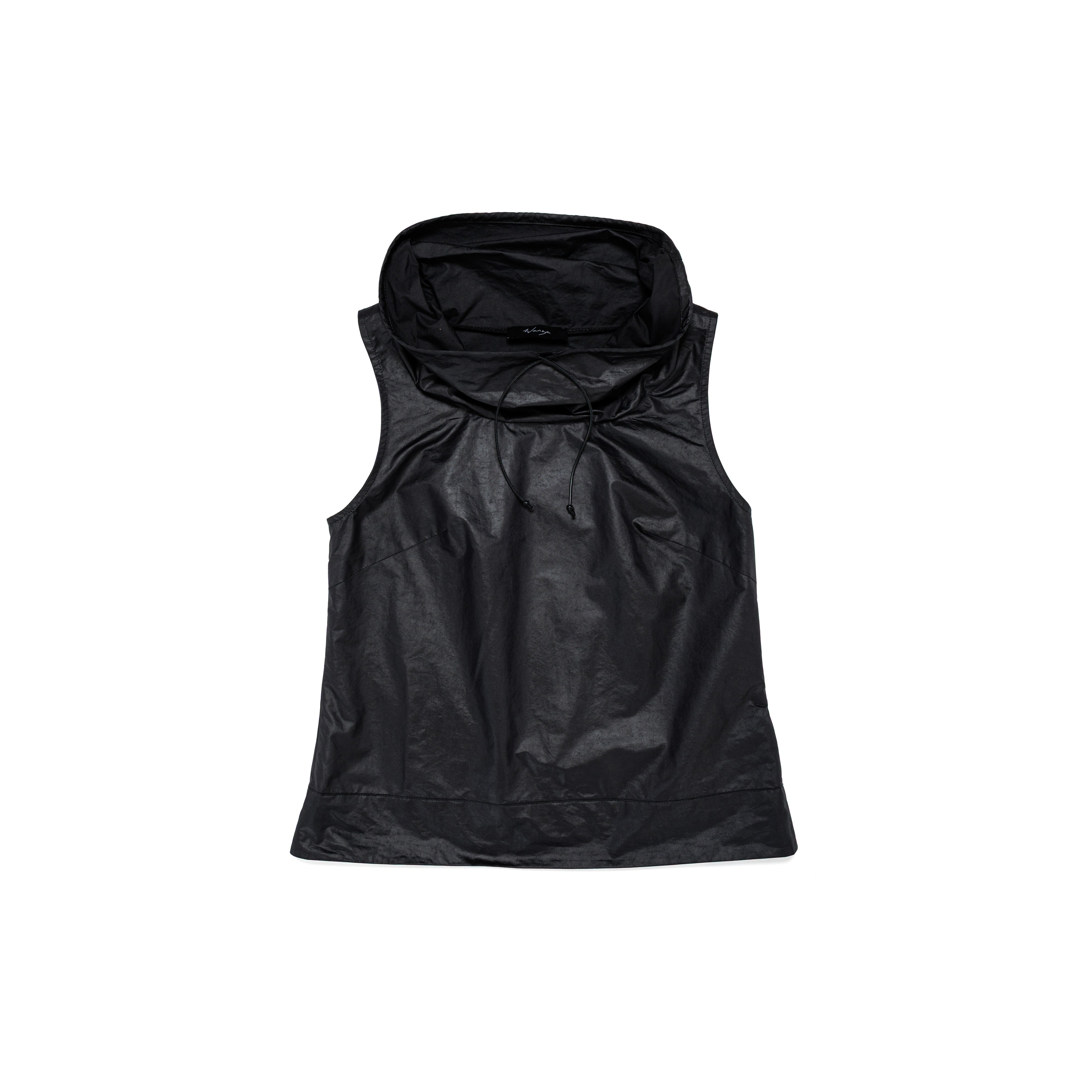 Funnel Neck Tank Dyed Taffeta Vintage Tumbler Black - PREORDER