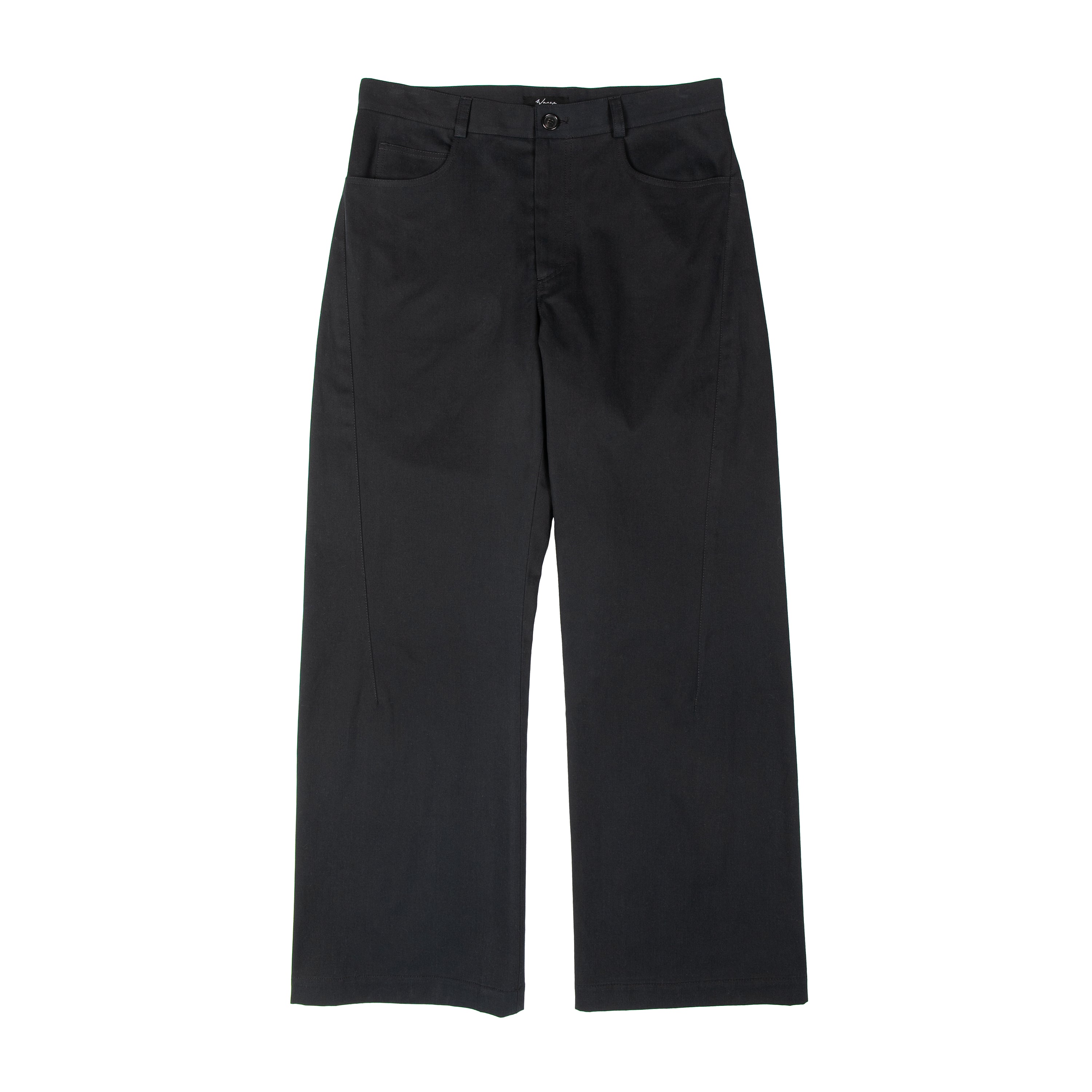 Darted Straight Leg Pant Cotton Twill Black - PREORDER