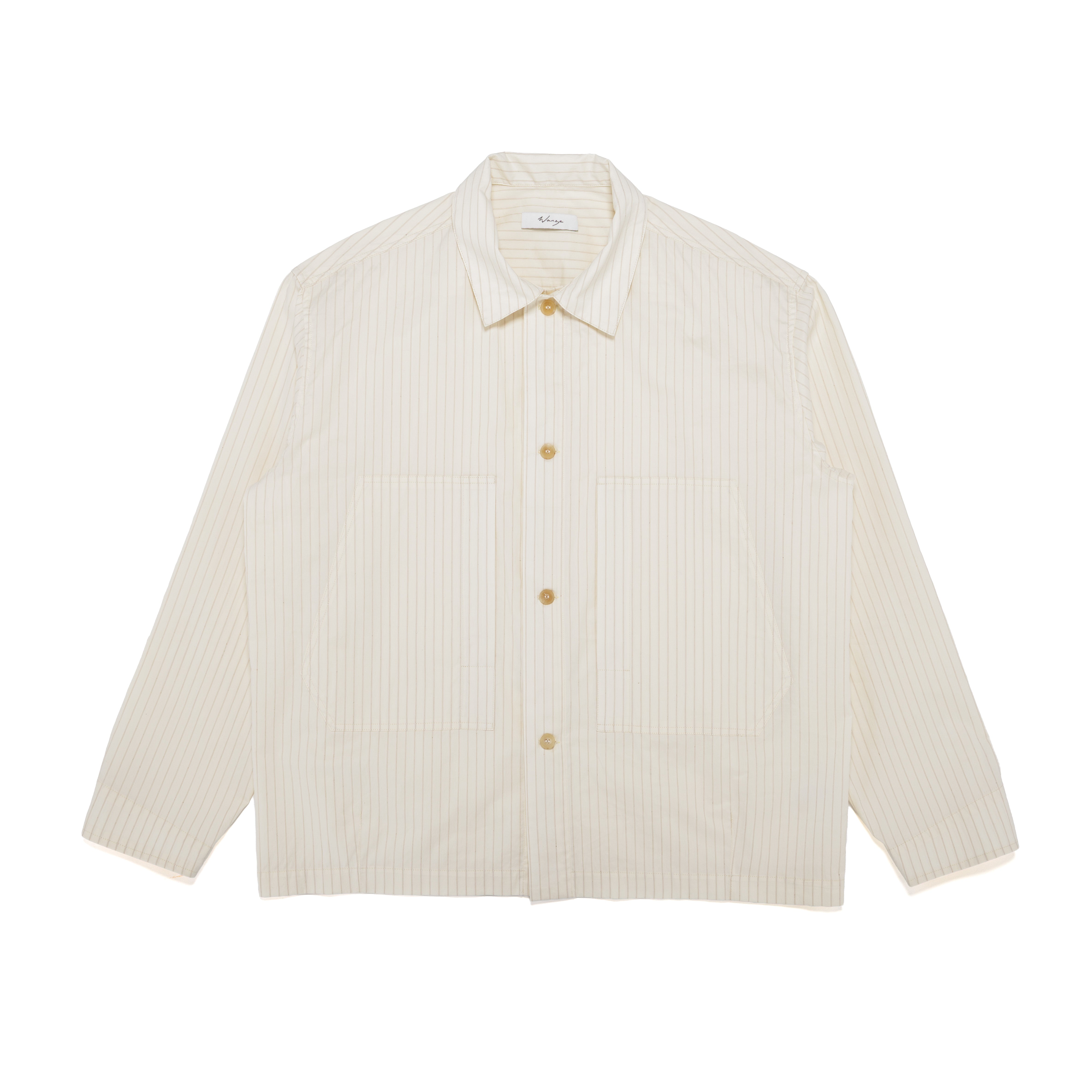 Chore Shirt Striped Cotton Silk Shirting Ivory - PREORDER