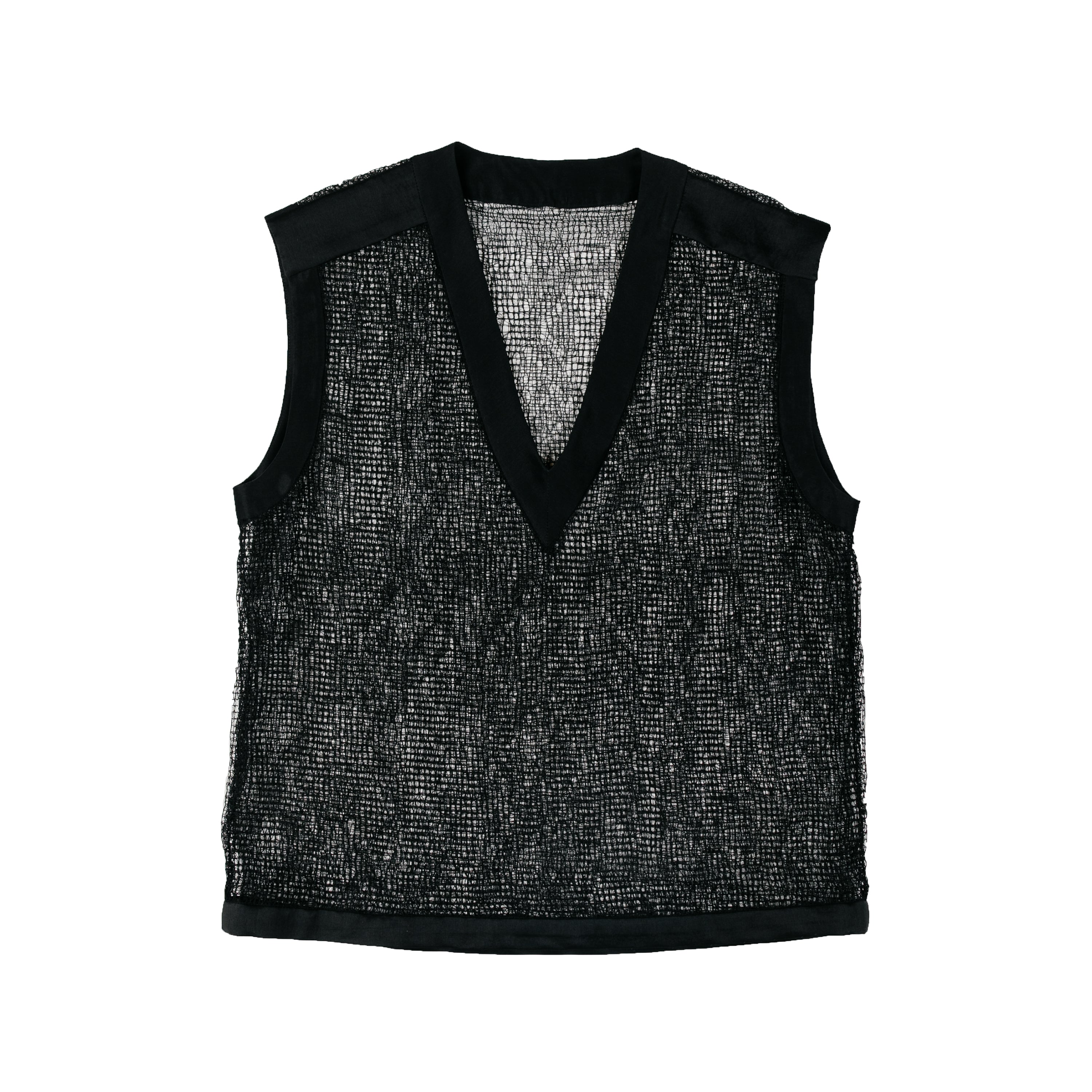 Lace Vest Rayon Nylon Lace Black - PREORDER