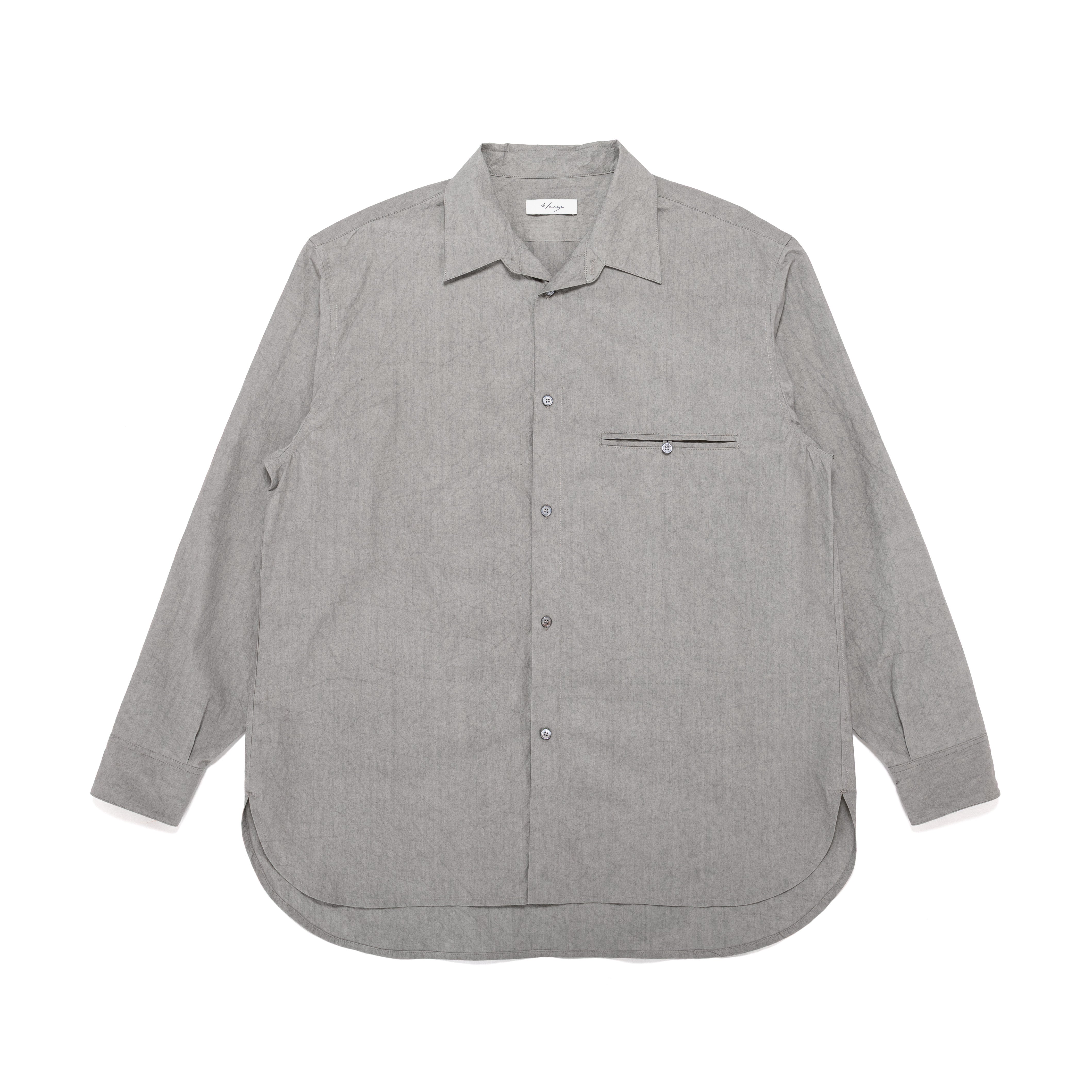 Easy Shirt Scallop Hem Sun-Dried Cotton Typewriter Ash - PREORDER