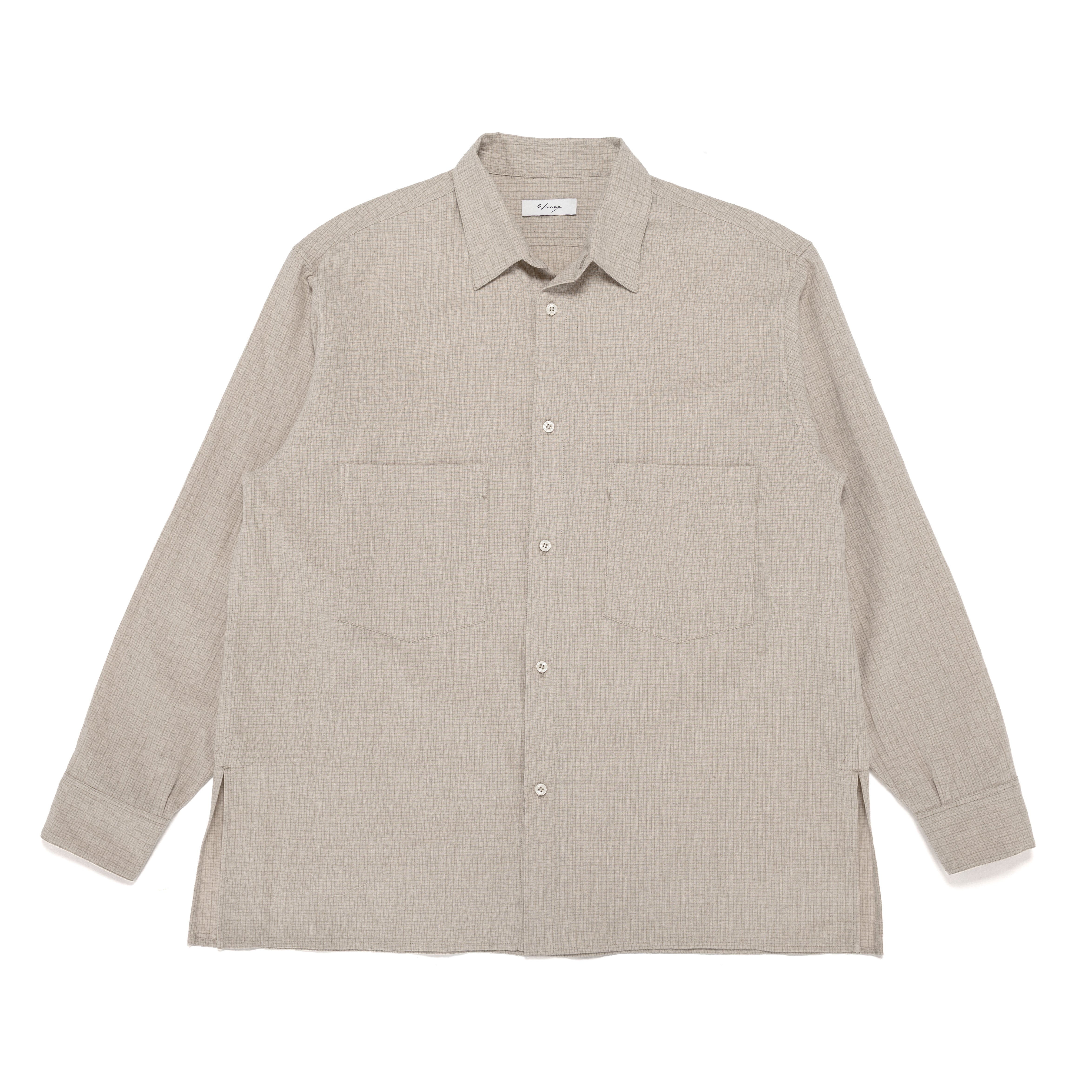 Easy Shirt Straight Hem Micro Plaid Cotton Linen Oat - PREORDER