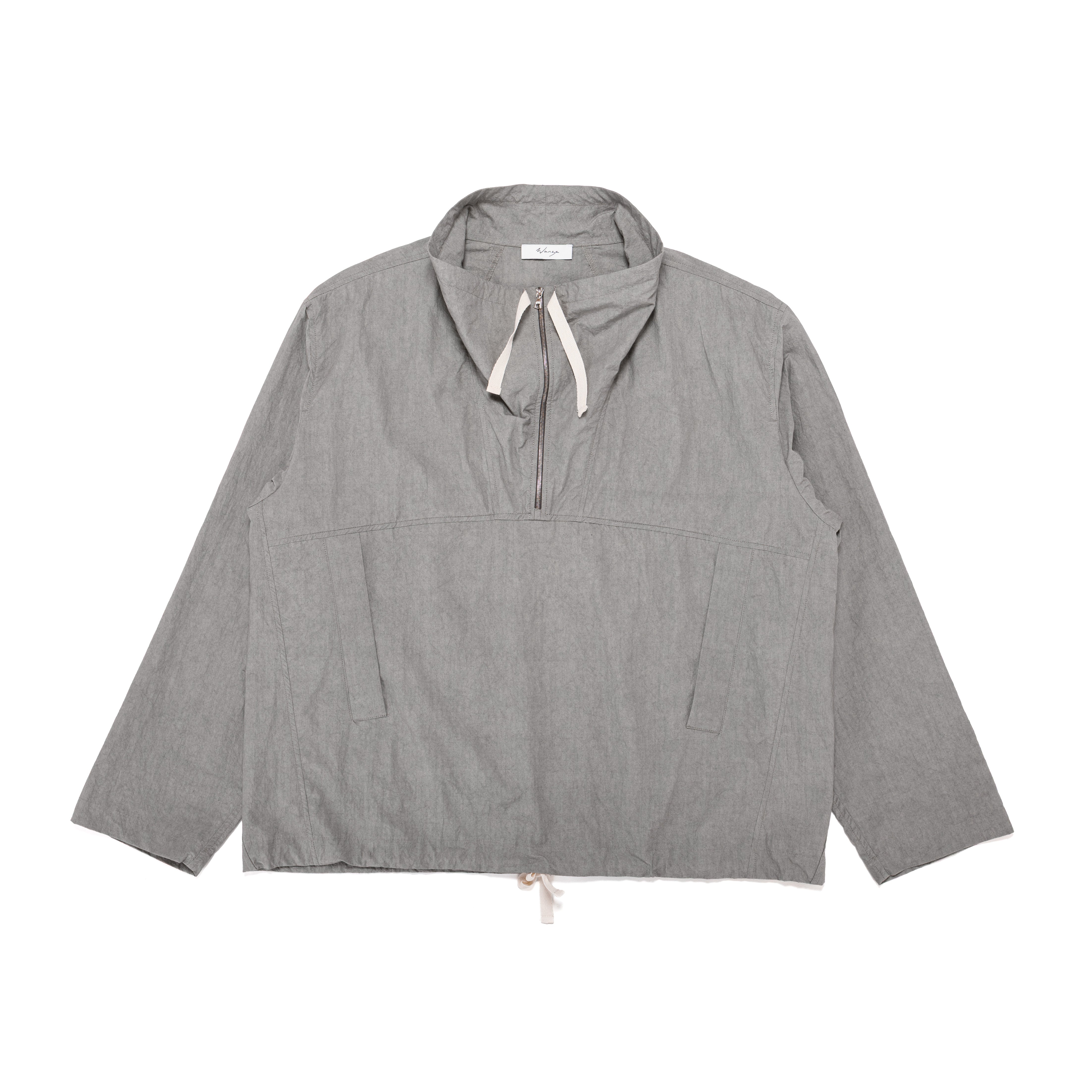 Funnel Neck Zip Anorak Sun-Dried Cotton Typewriter Ash - PREORDER