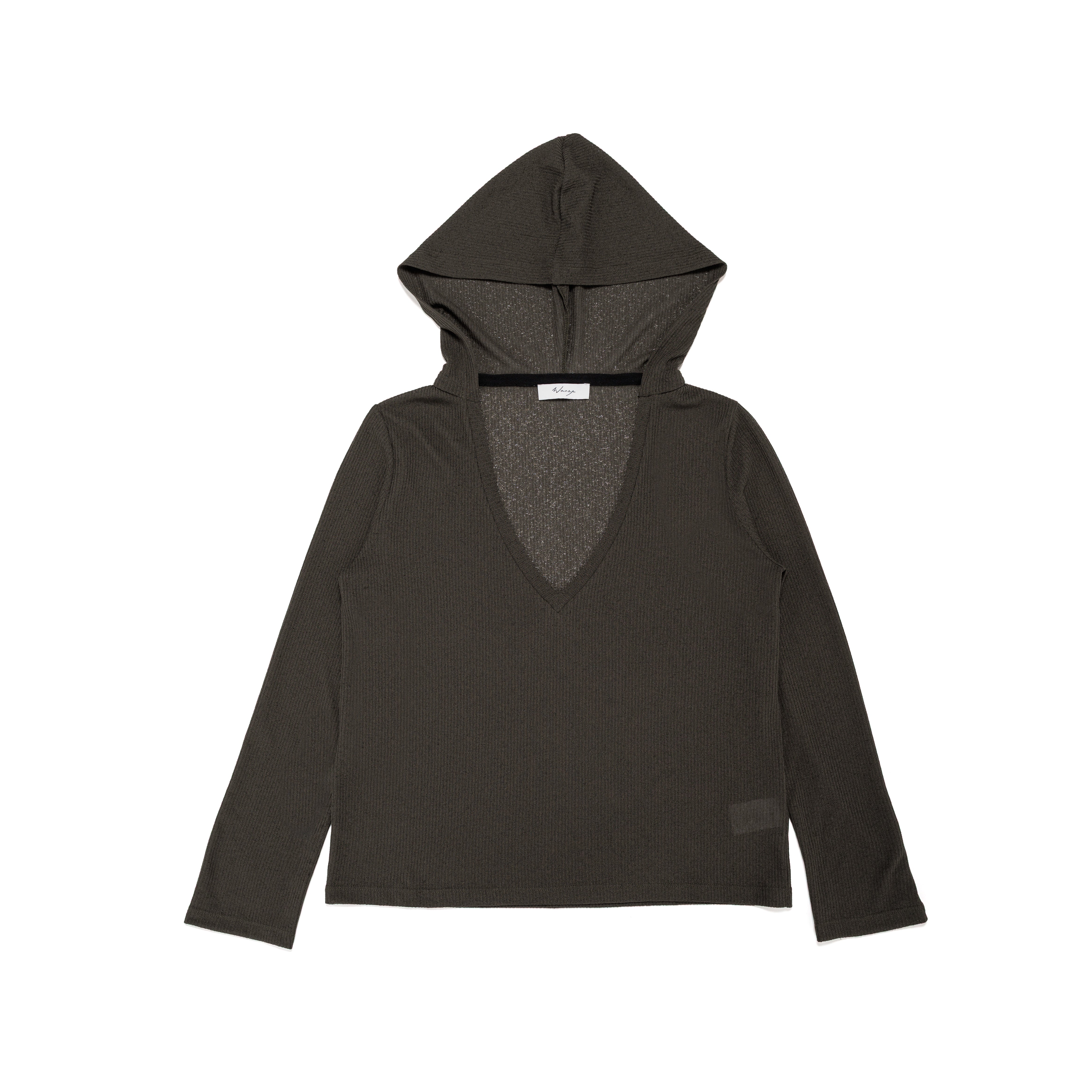 Hooded V-Neck Jersey Longsleeve Mesh Ribbed Jersey Moss Green - PREORDER