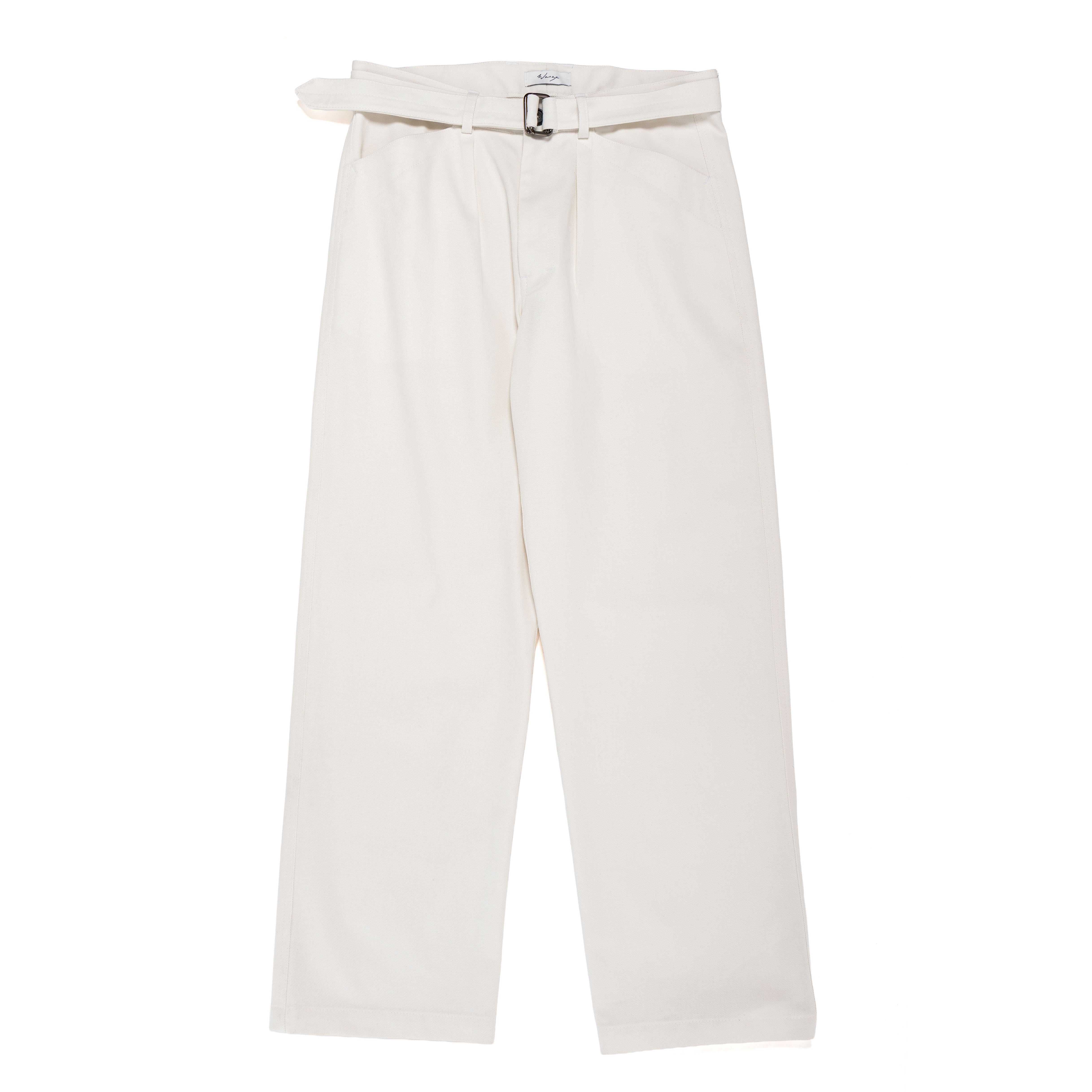Belted Pant Cotton Twill White - PREORDER