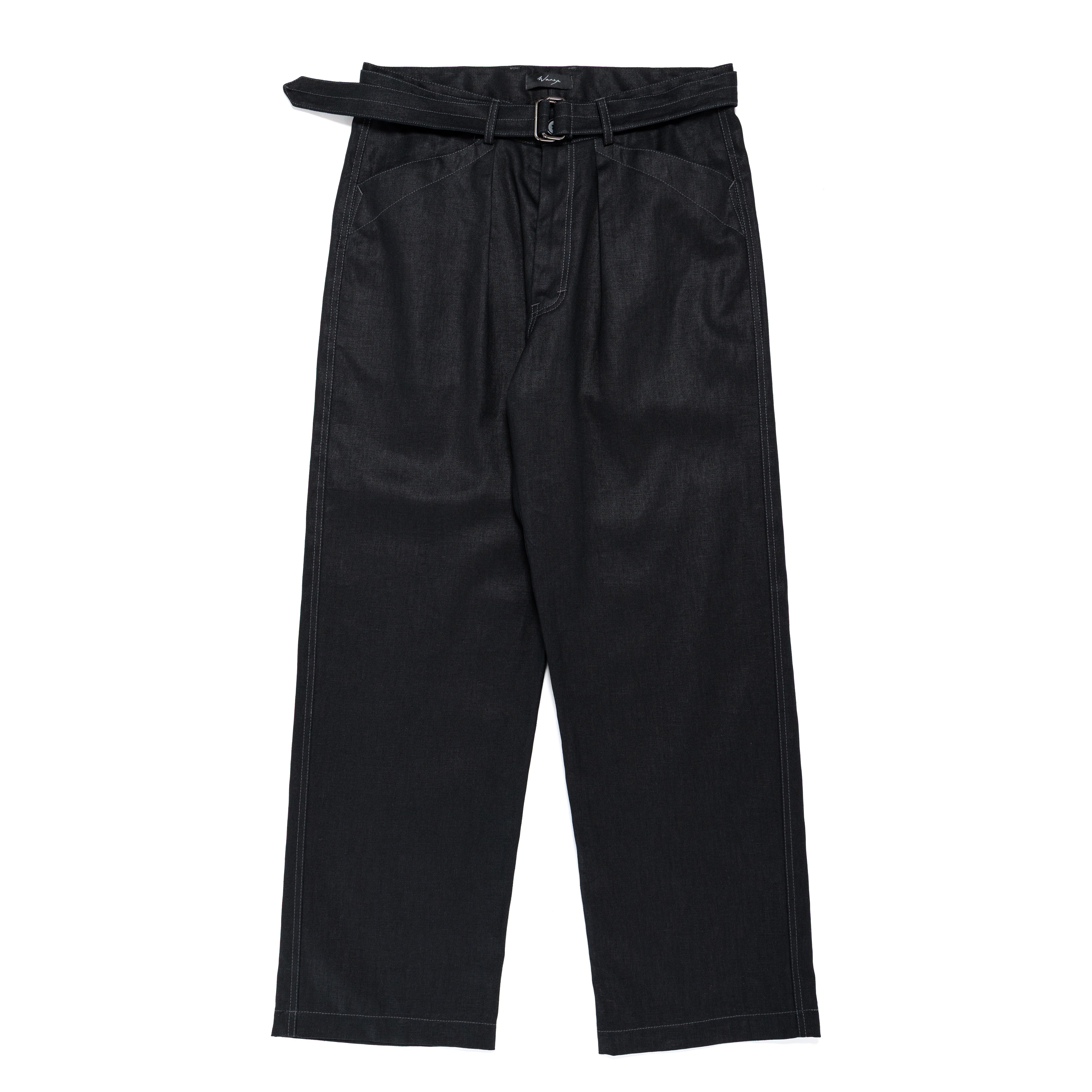 Belted Pant Linen Canvas Black - PREORDER