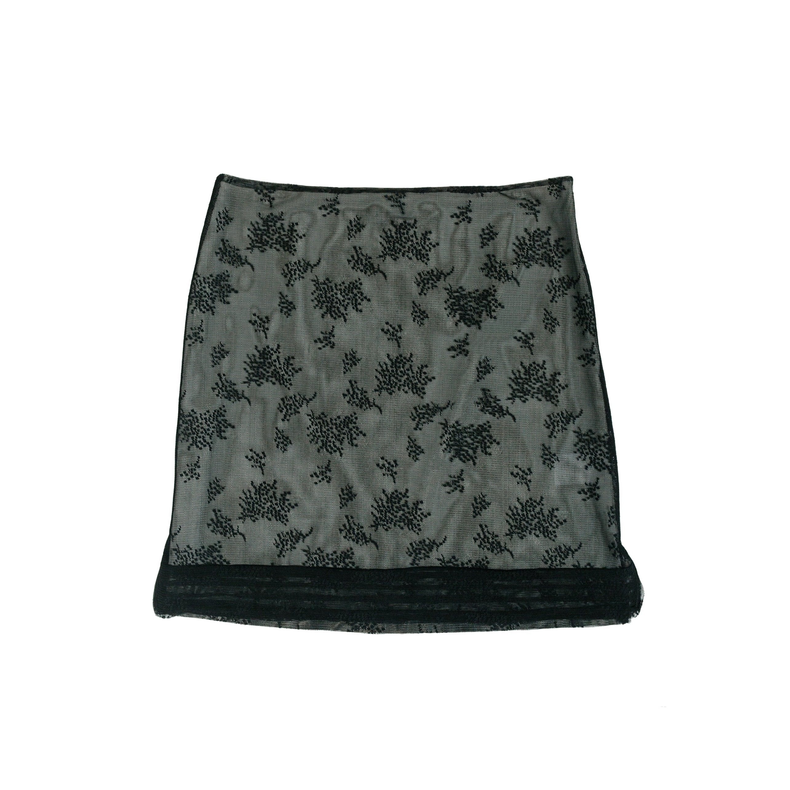 Slip Skirt Jacquard Tulle Black