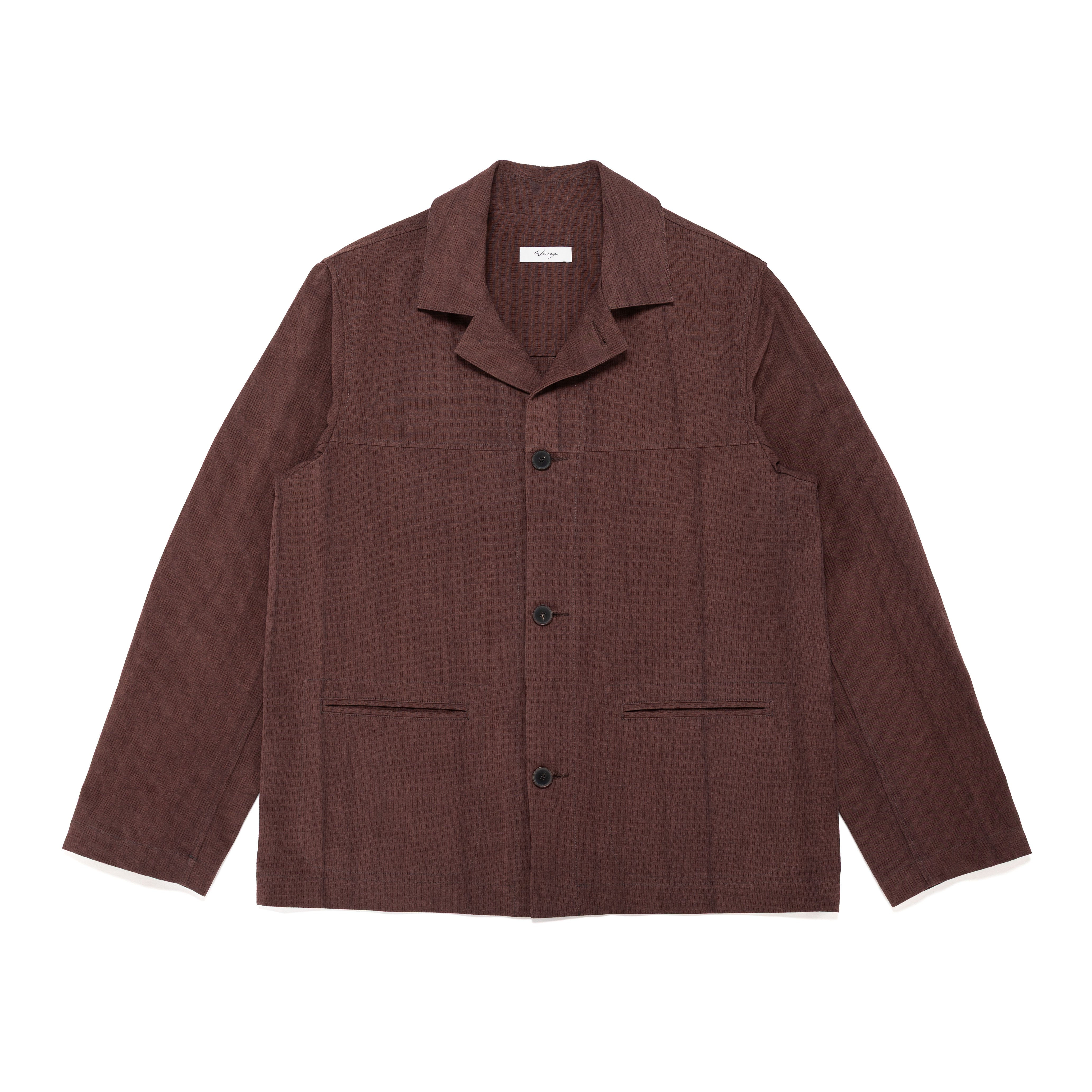 Chore Jacket Dyed Pinstripe Cotton Prune - PREORDER
