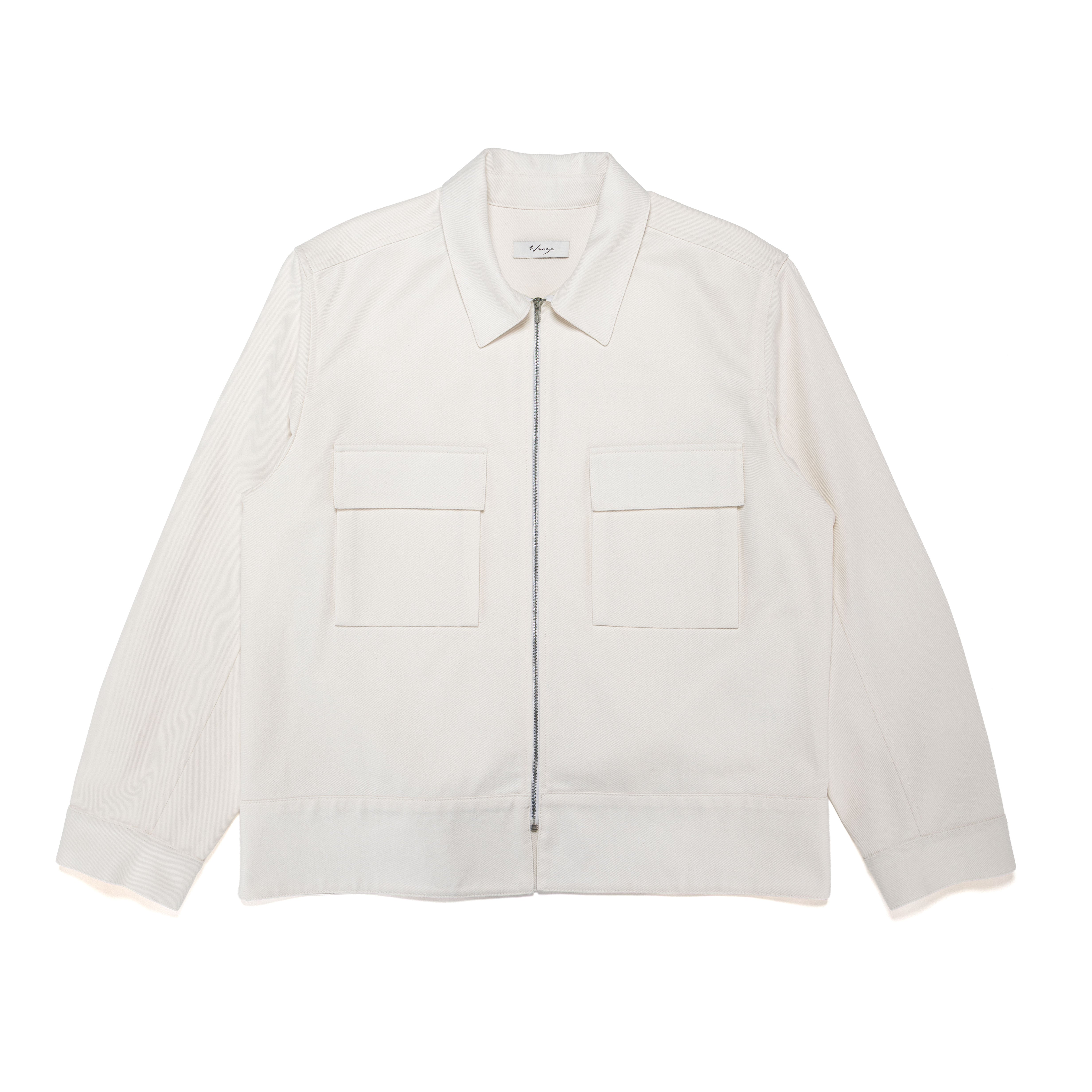 Utility Zip Blouson Cotton Twill White - PREORDER