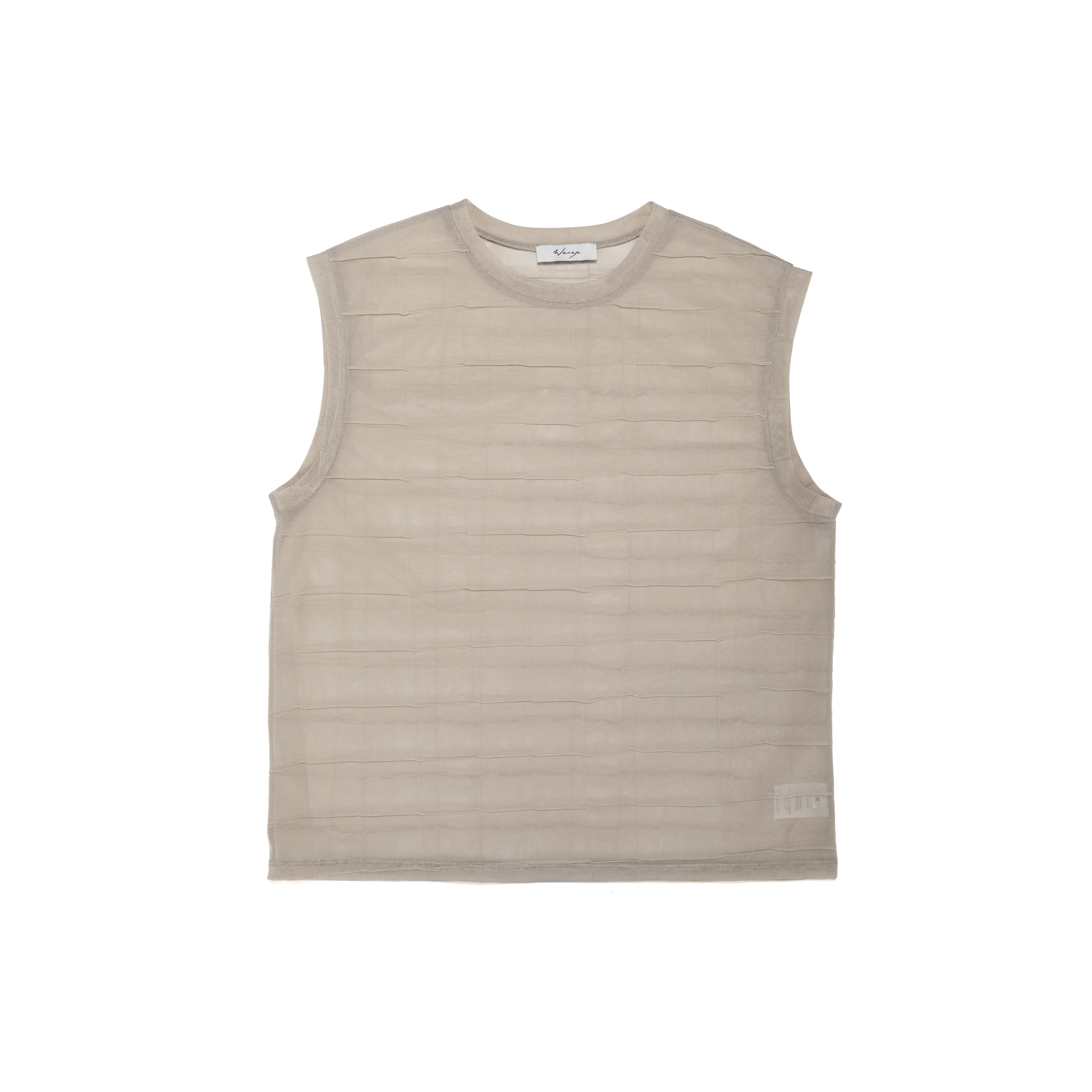Crewneck Jersey Tank Top Fancy Pleated Jersey Stone - PREORDER