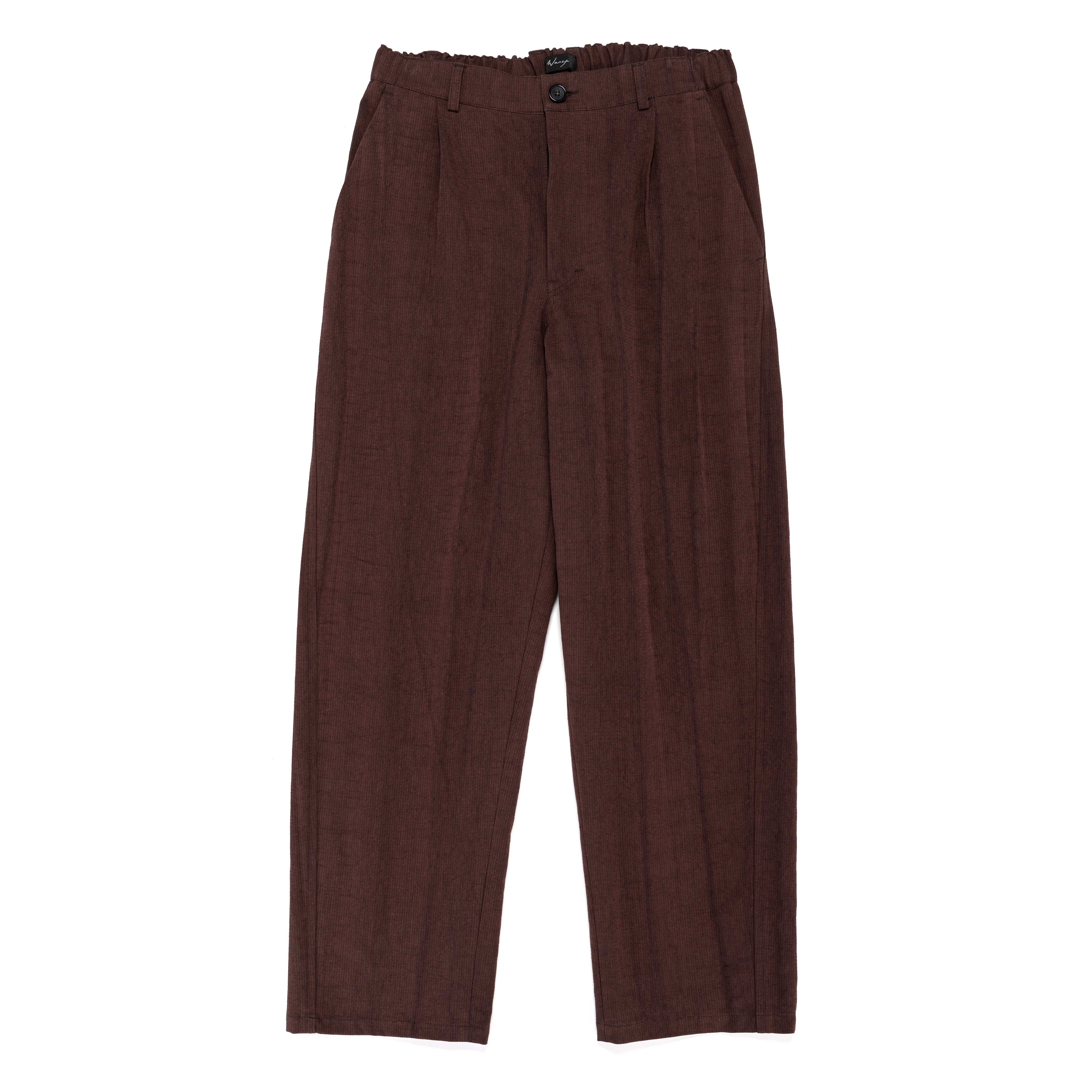 Easy Trouser Dyed Pinstripe Cotton Prune - PREORDER