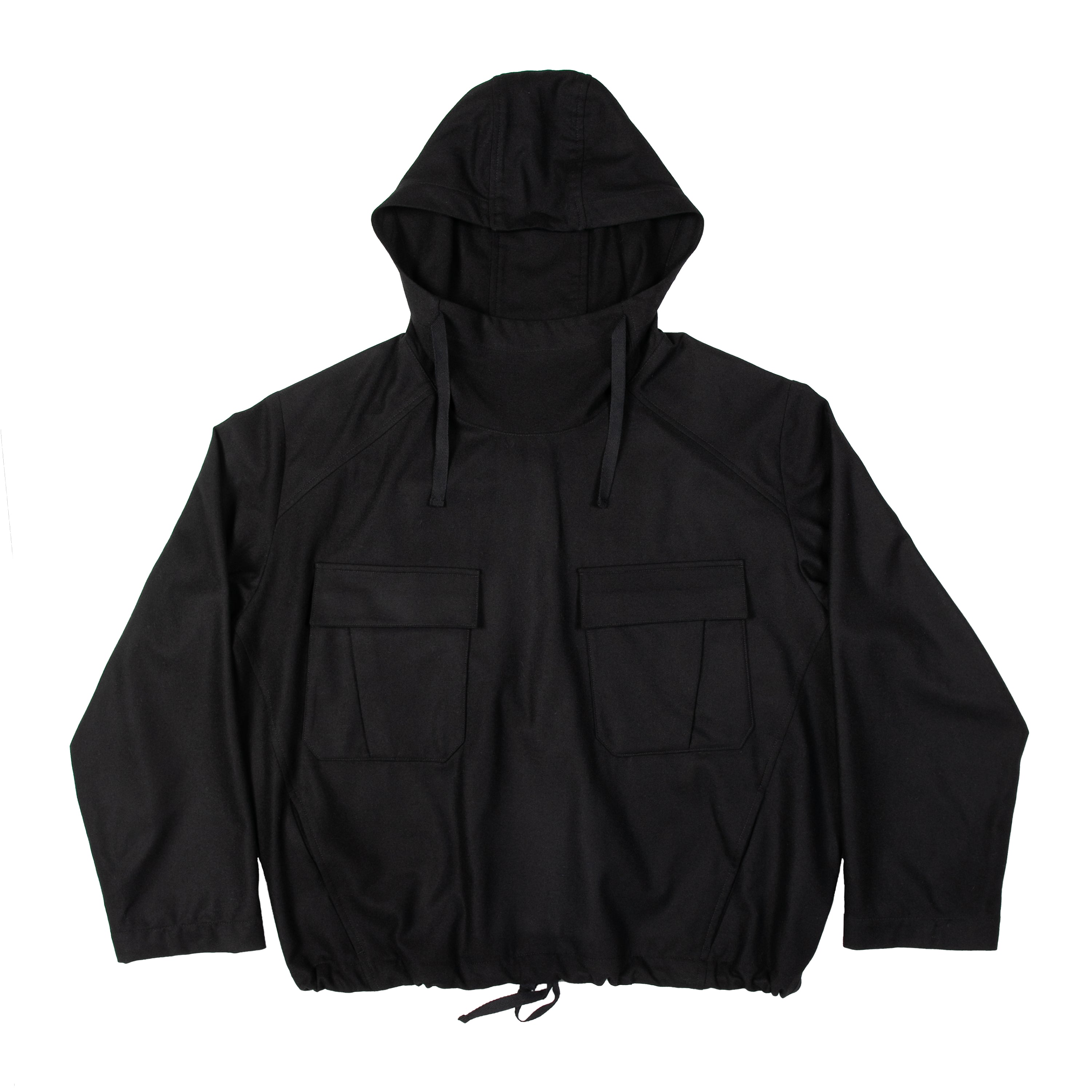 Army Smock Felted Wool Cashmere Black - PREORDER