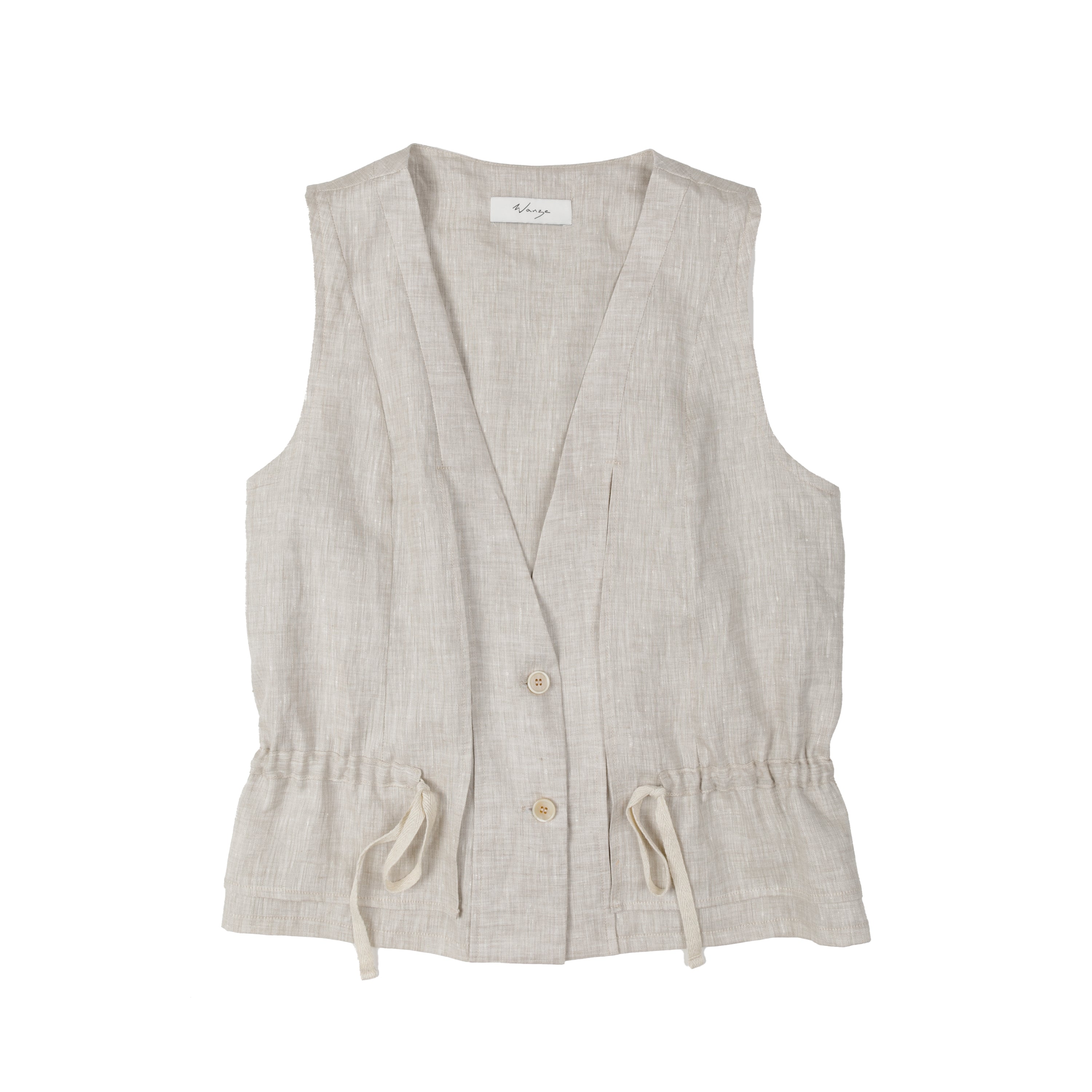 Layered Vest Linen Beige - PREORDER