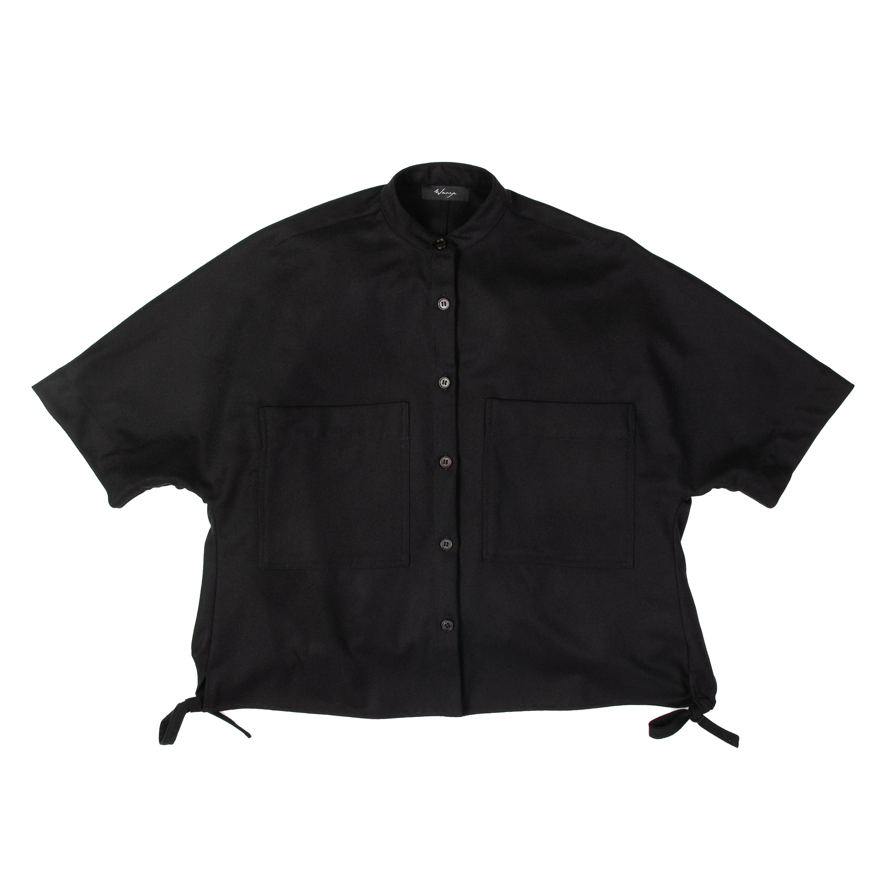 Kimono Bubble Shirt Felted Wool Cashmere Black - PREORDER