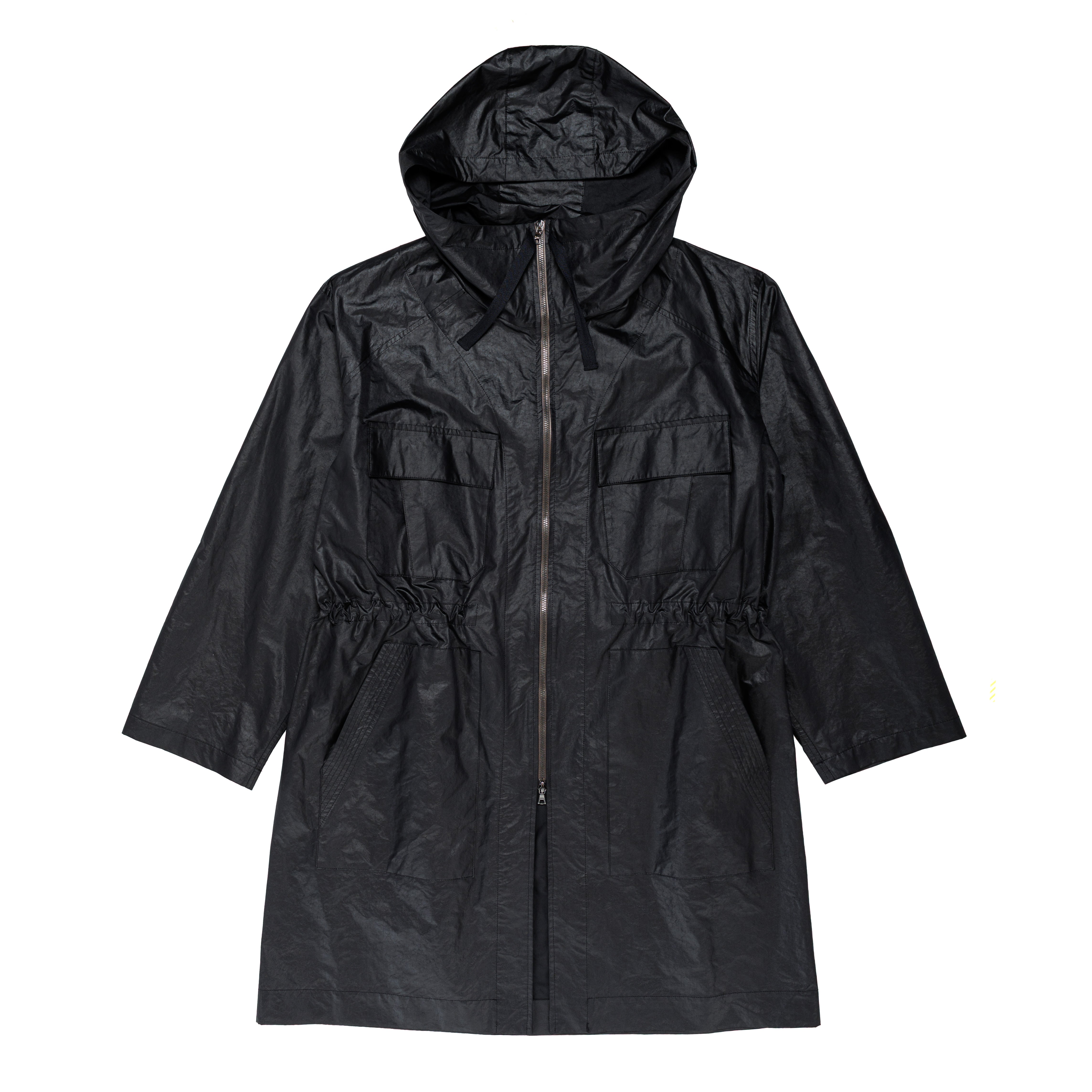 Hooded Parka Dyed Taffeta Vintage Tumbler Black - PREORDER