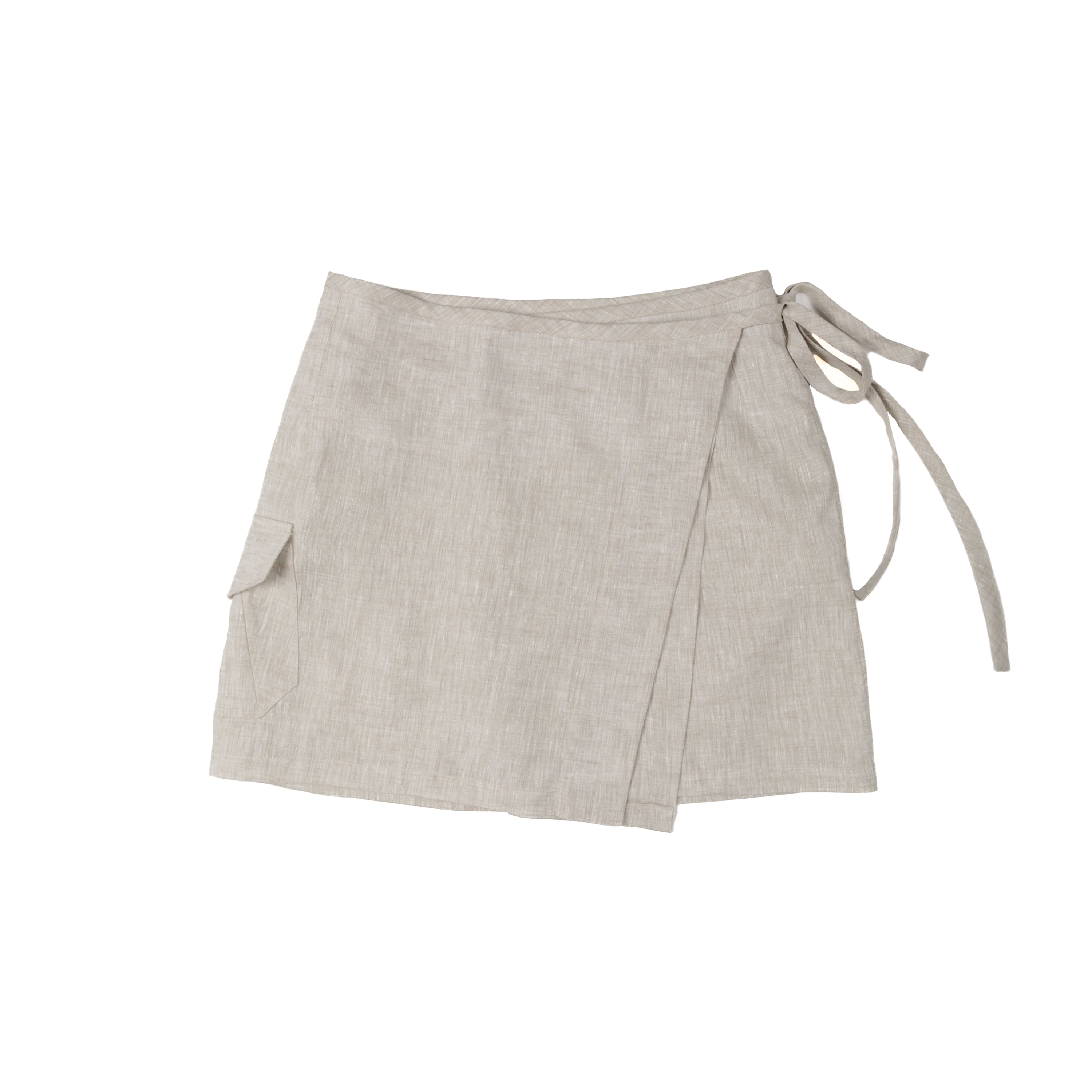 Mini Wrap Skirt Linen Beige - PREORDER