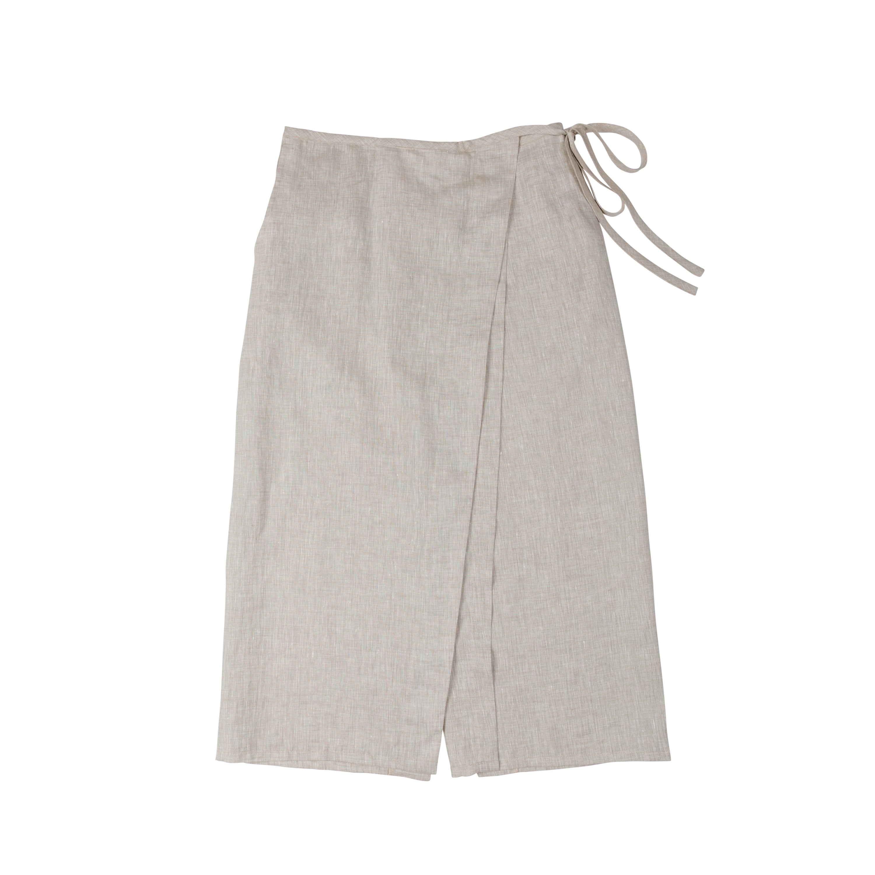 Pencil Wrap Skirt Linen Beige - PREORDER