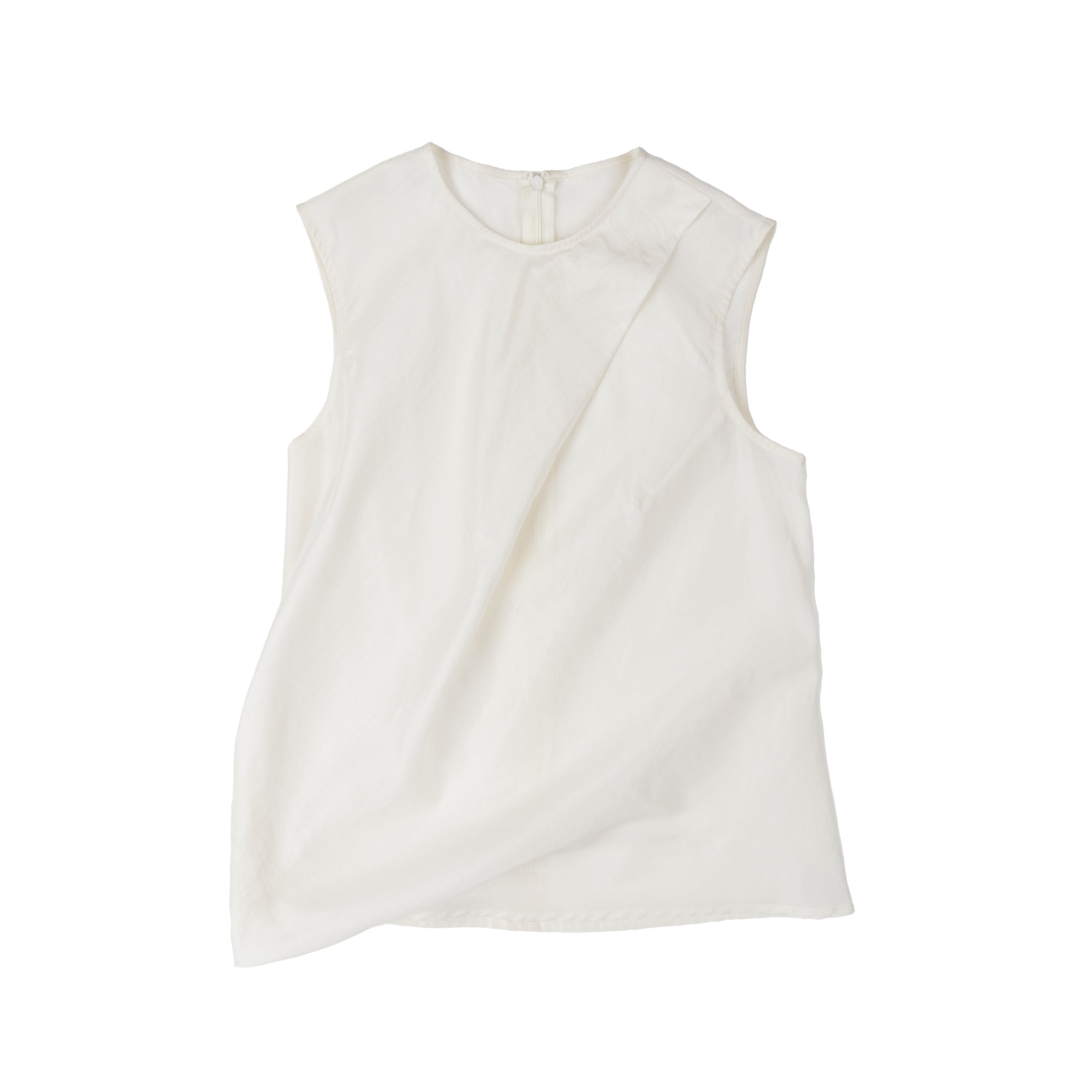 Shoulder Drape Tank Cotton Silk Pearl - PREORDER