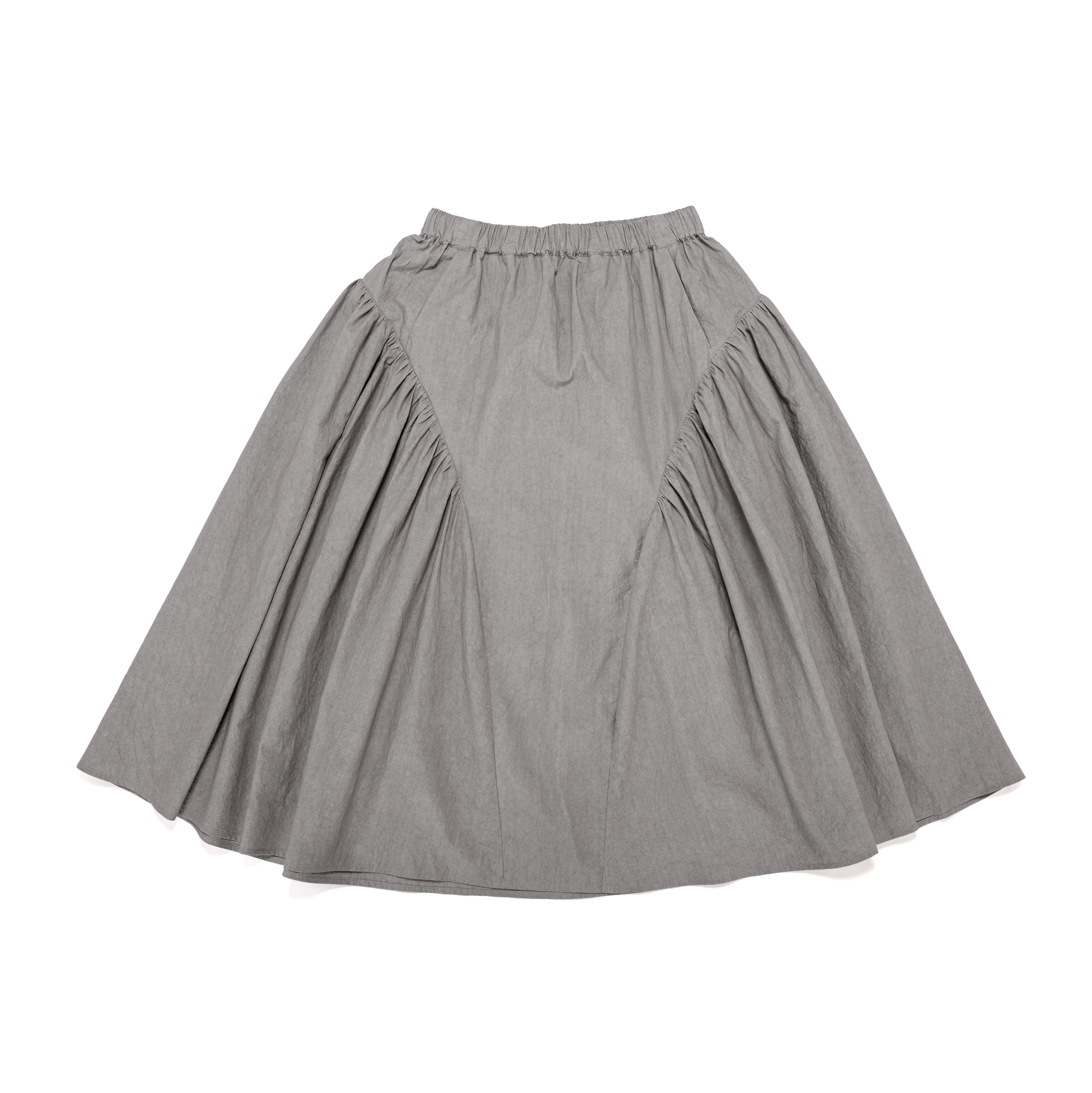 Easy Gathered Skirt Sun-Dried Cotton Typewriter Ash - PREORDER