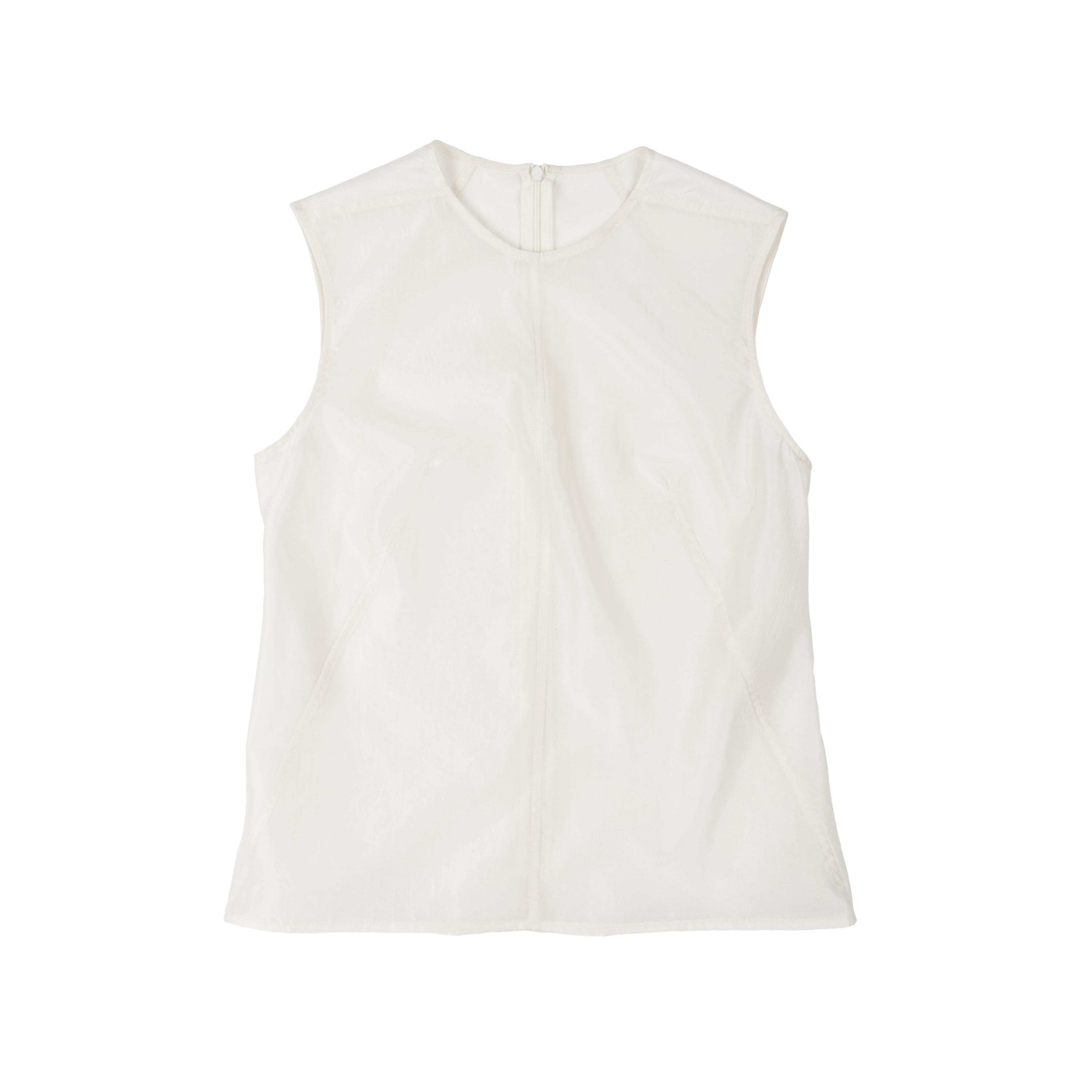 Slim Fit Darted Tank Cotton Silk Pearl  - PREORDER