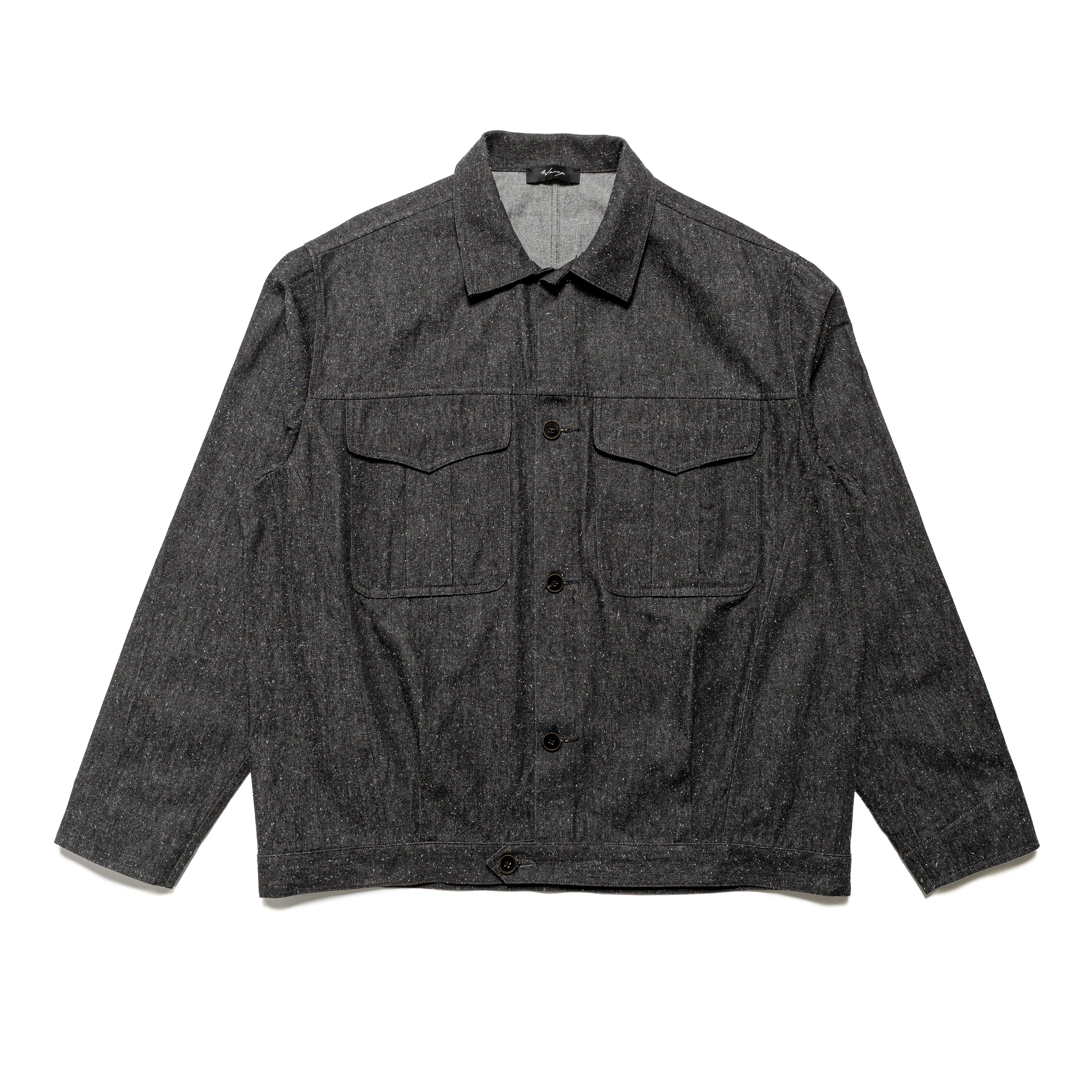 Cyclist Shirt Jacket Cotton Silk Chambray Black - PREORDER
