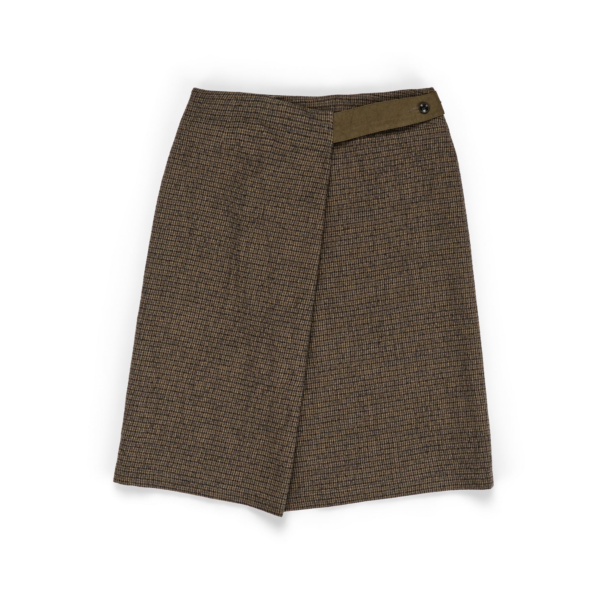 Belted Pencil Skirt Brushed Cotton Wool Plaid - PREORDER