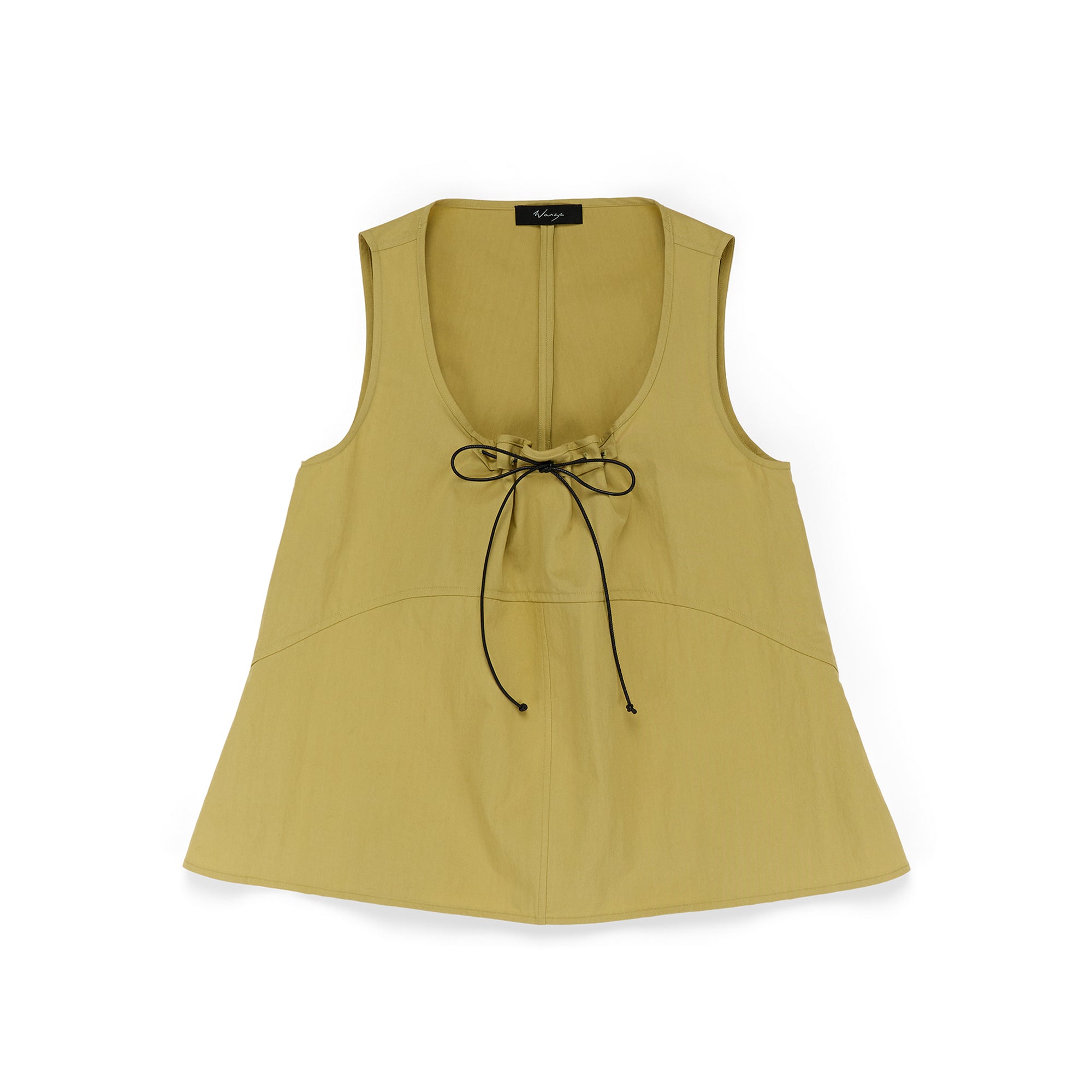 Gathered Tank Cotton Nylon Chartreuse - PREORDER