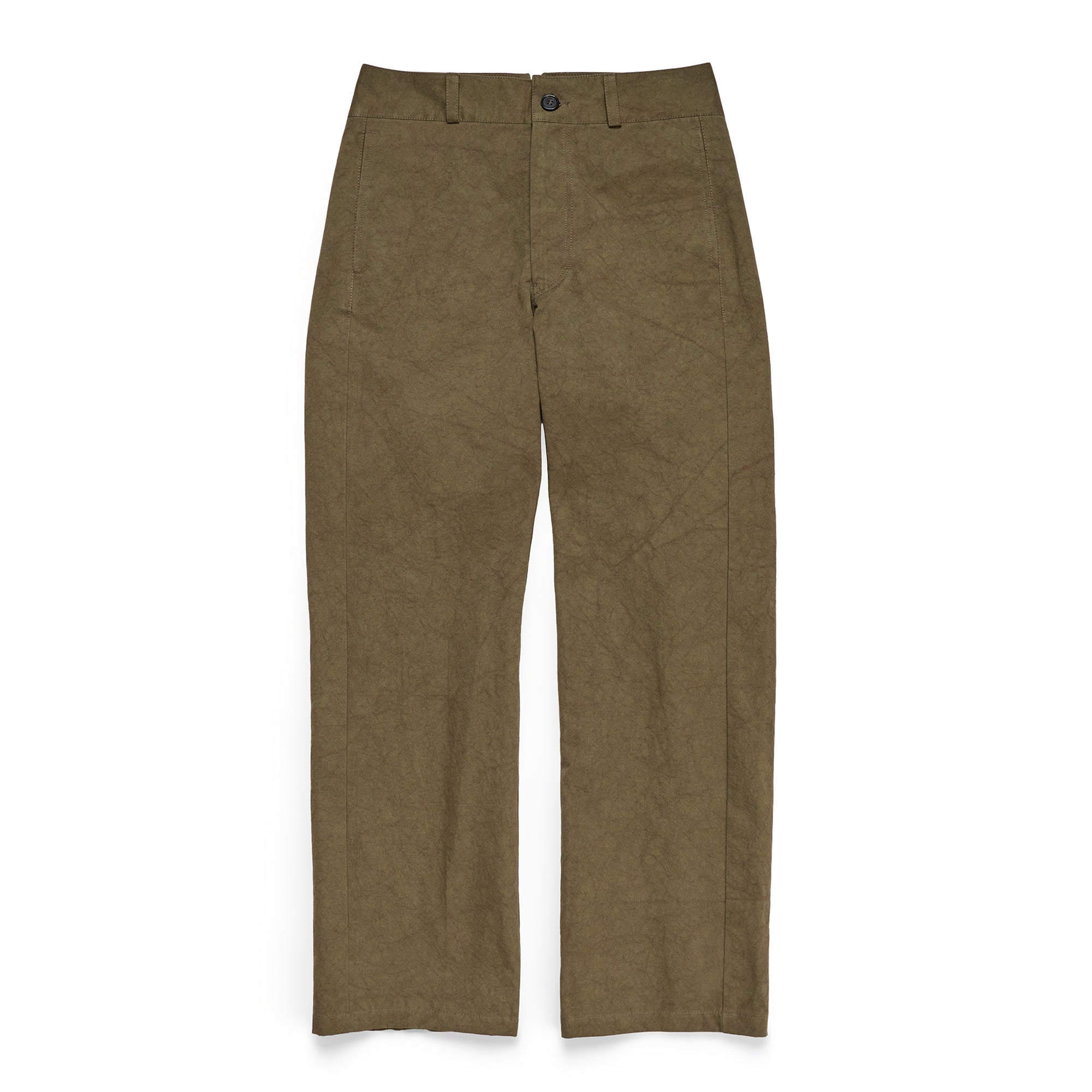 Back Cinch Fitted Pant Dense Weave Cotton Khaki - PREORDER