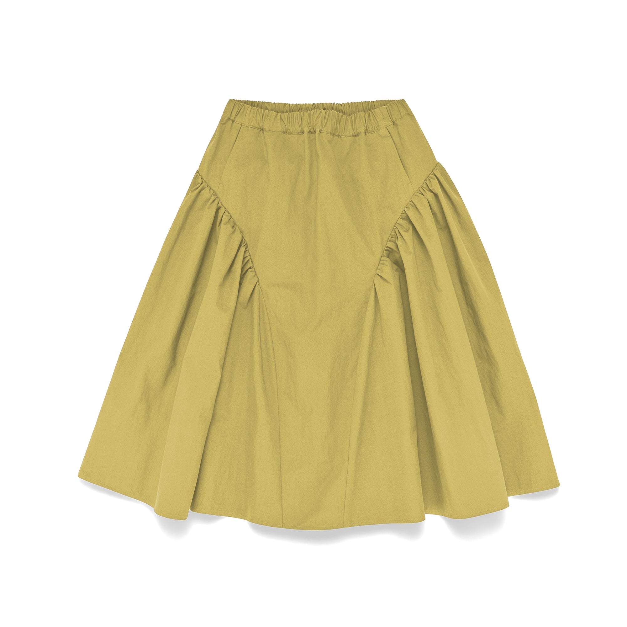 Easy Gathered Skirt Cotton Nylon Chartreuse - PREORDER