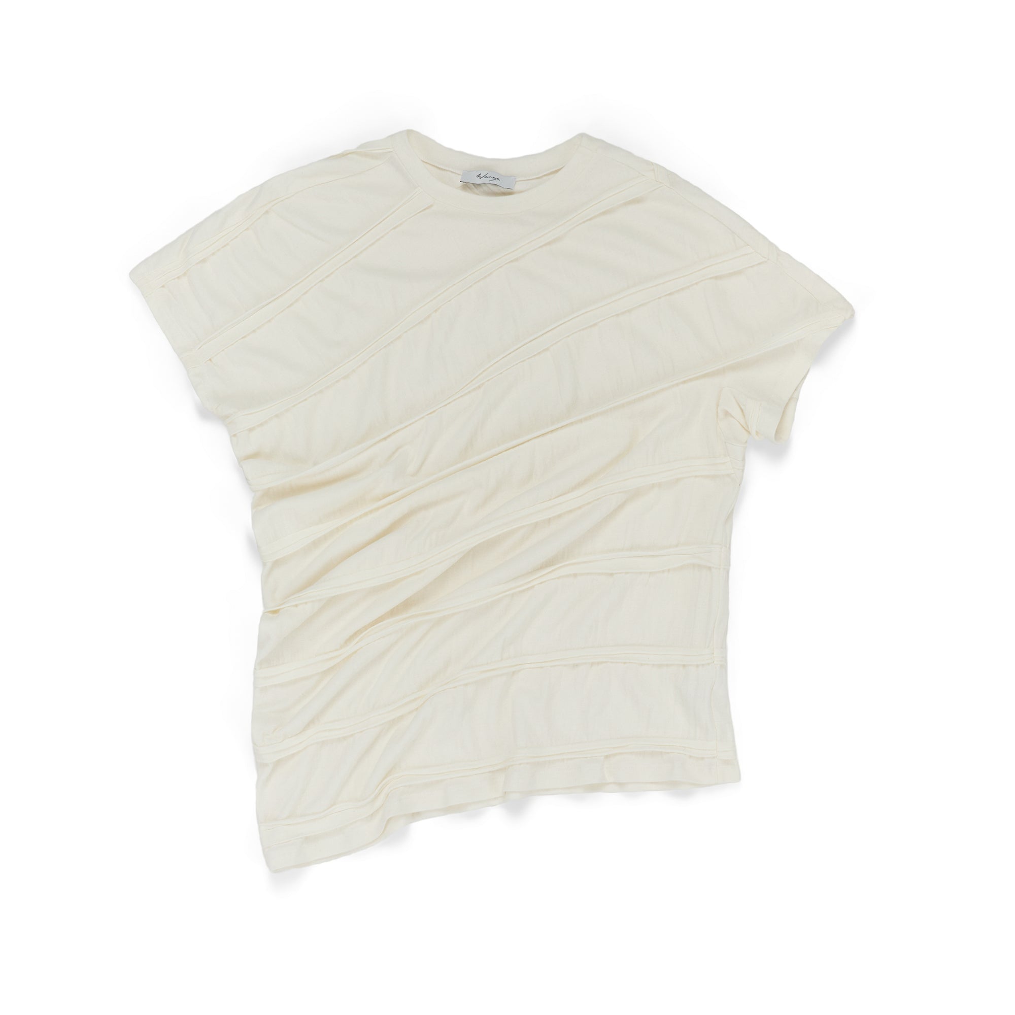 Twisted Jersey Short Sleeve Striped Wool Jersey Ivory - PREORDER