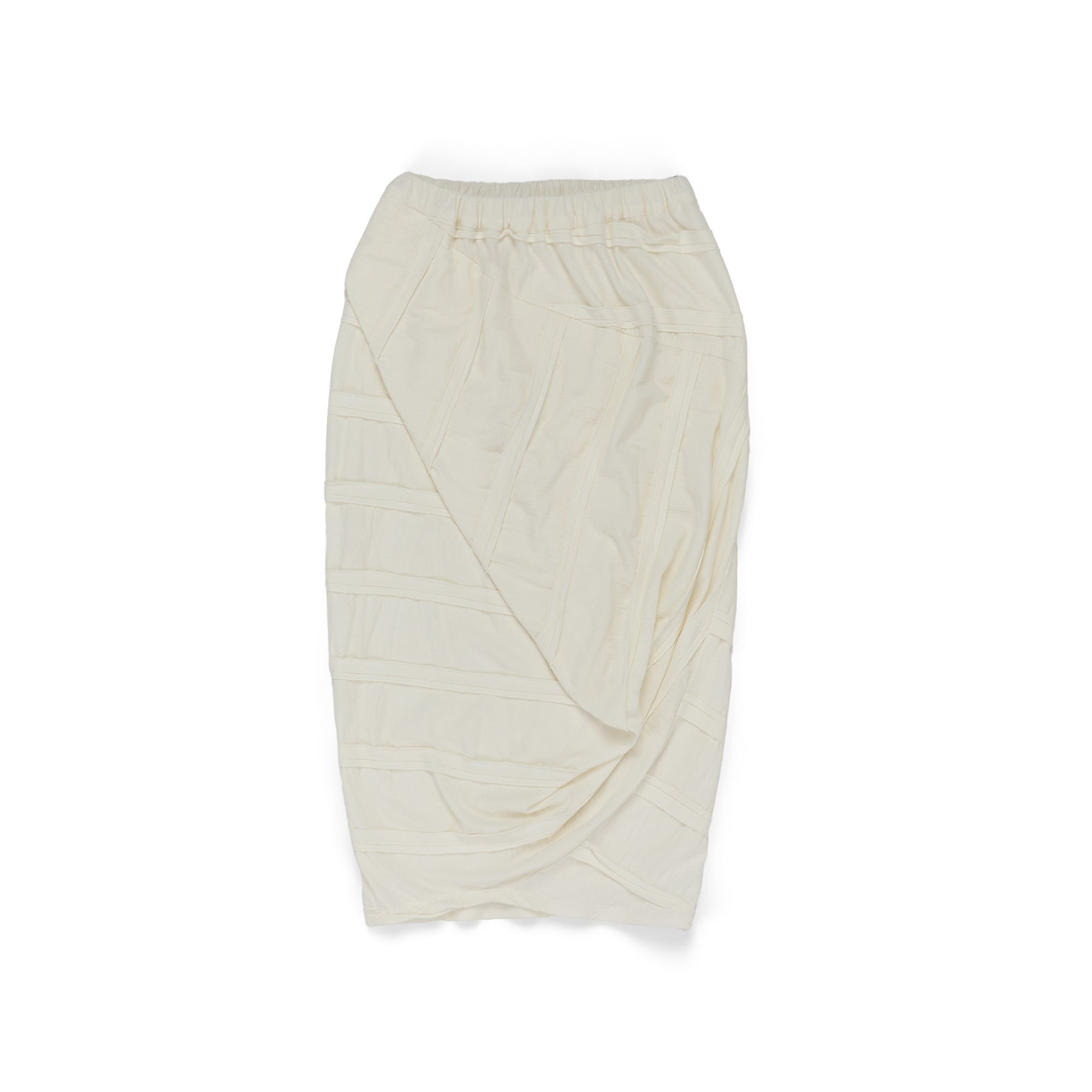 Twisted Jersey Skirt Striped Wool Jersey Ivory - PREORDER