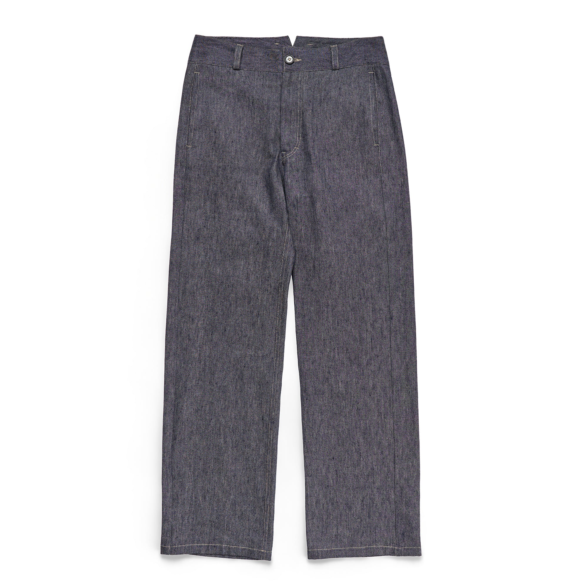 Back Cinch Fitted Pant Linen Cotton Denim - PREORDER