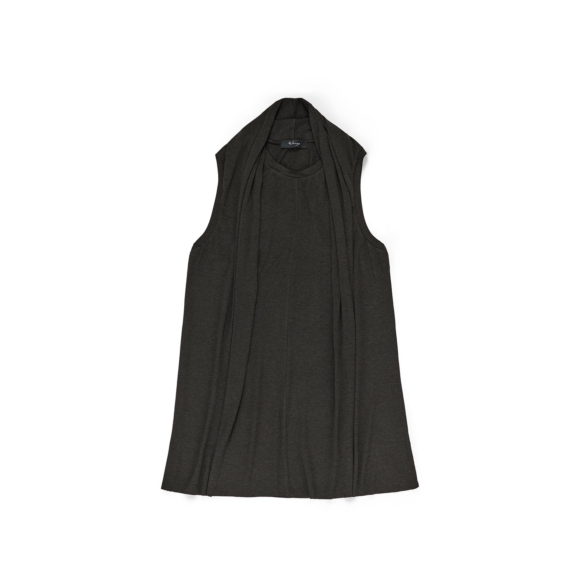 Scarf Jersey Tank Viscose Jersey Charcoal - PREORDER
