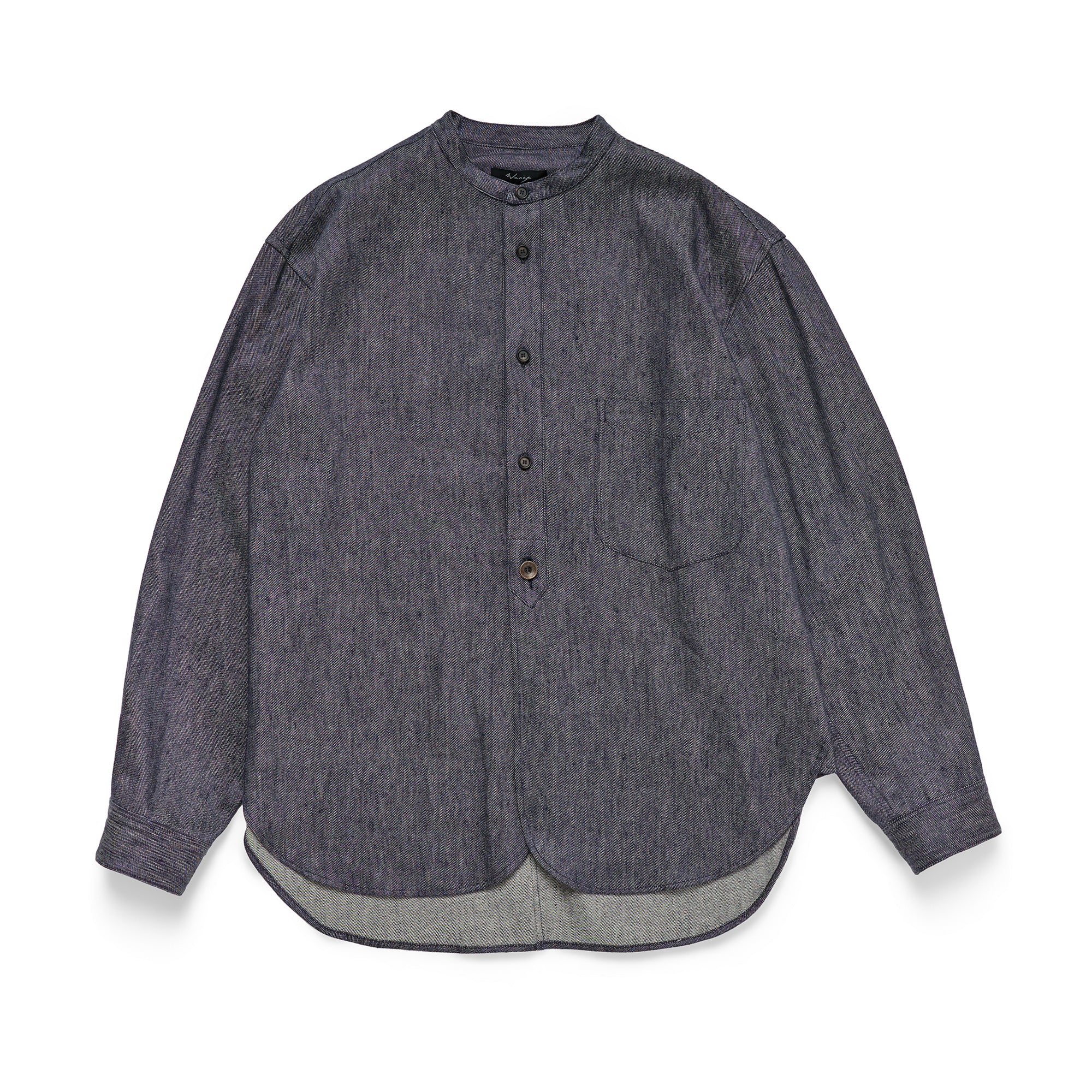 Scallop Shirt Linen Cotton Denim - PREORDER
