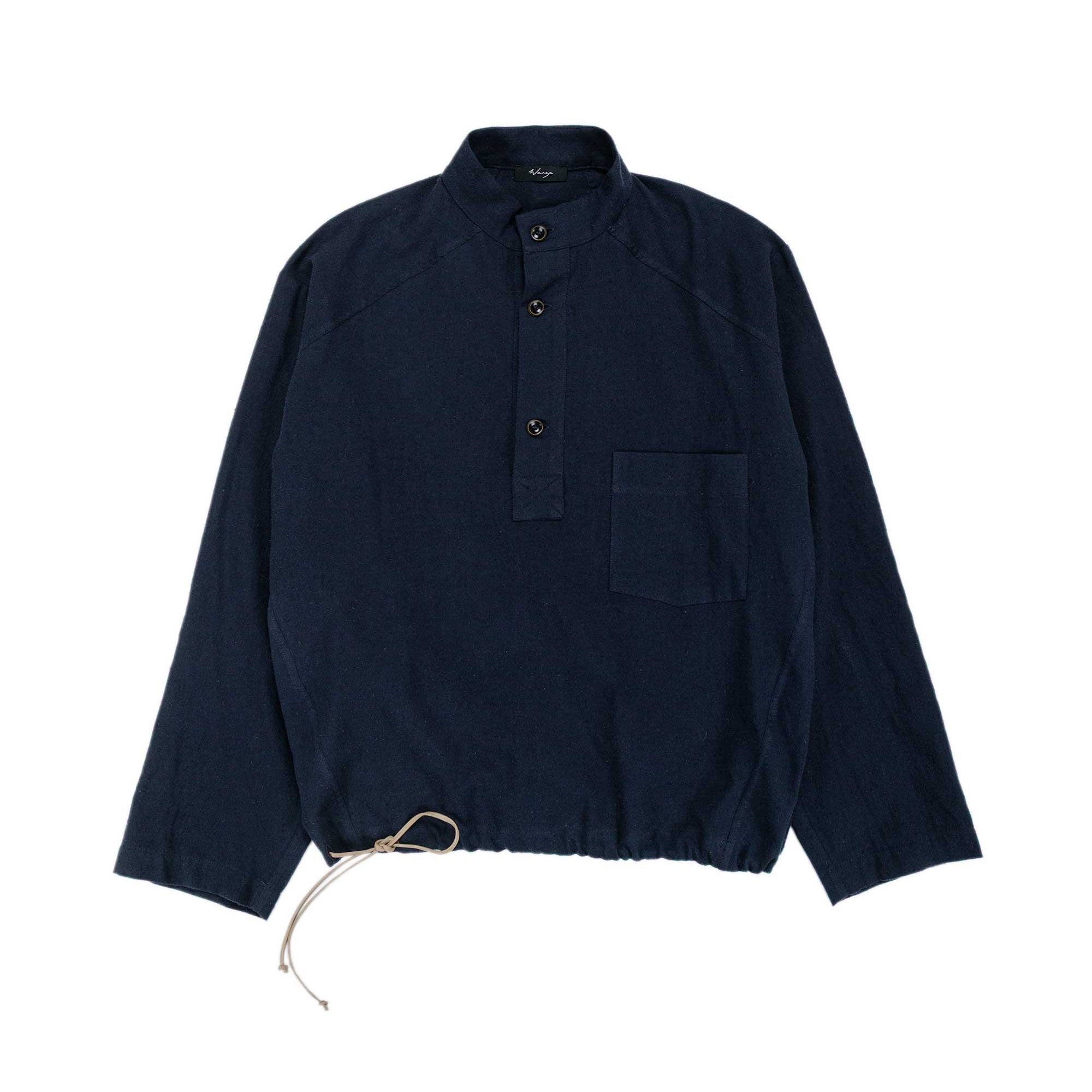 Work Smock Raw Cotton Silk Navy
