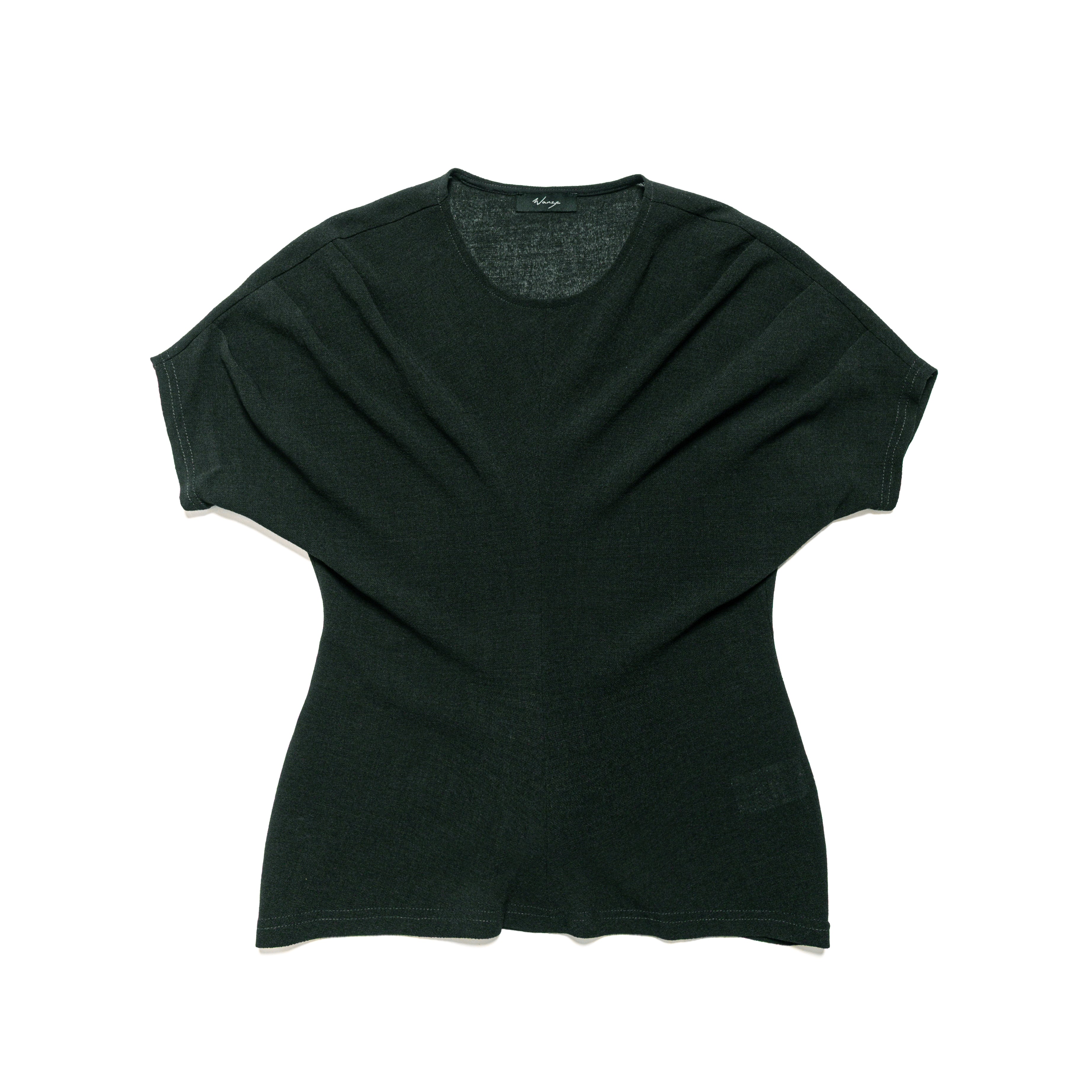 Pleated Shoulder Jersey Tee Wool Gauze Grey