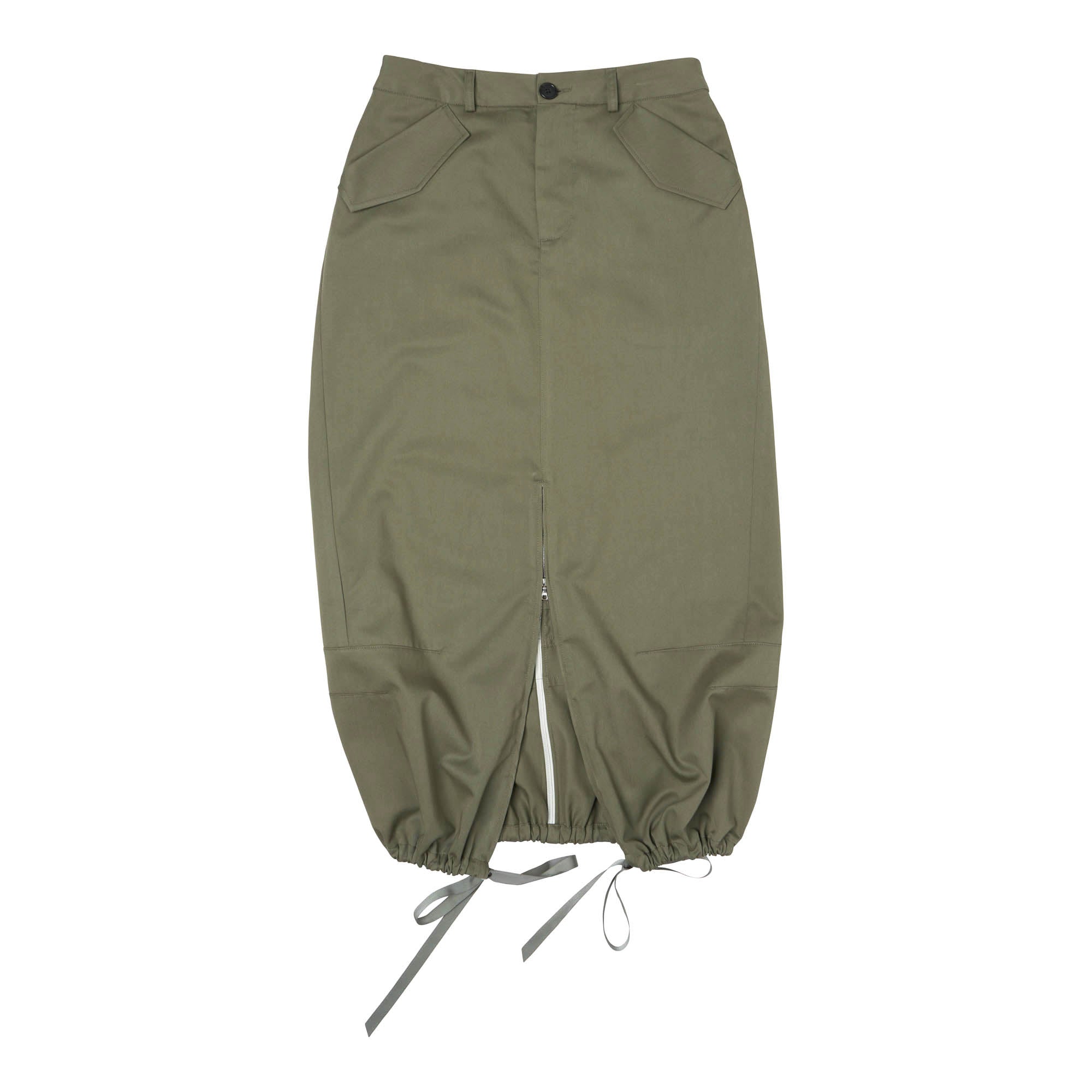 Long Pencil Skirt Cotton Twill Sandstone - PREORDER