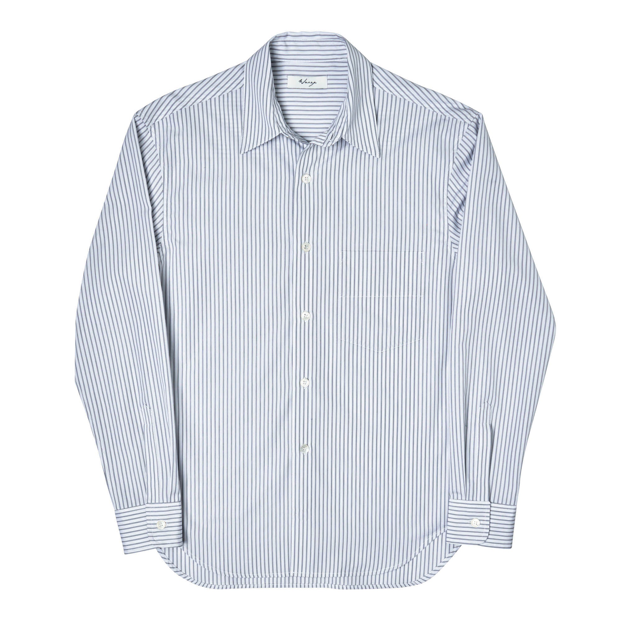 Slim Fit Button Up Shirt (Men) Cotton Poplin White Pinstripe - PREORDER