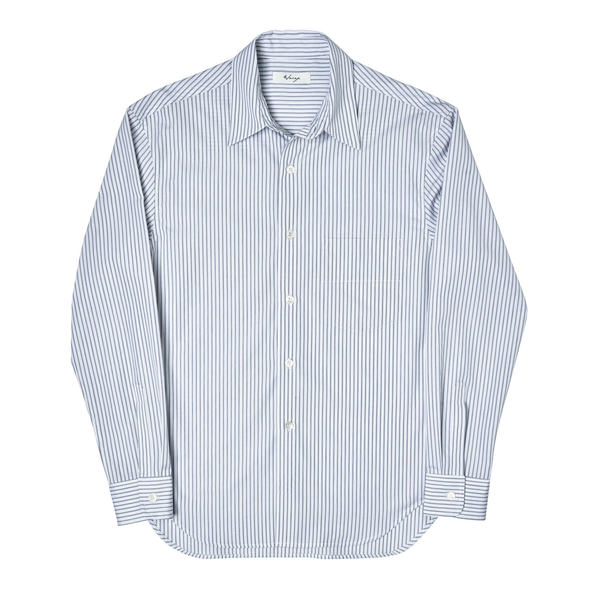 Slim Fit Button Up Shirt (Men) Cotton Poplin White Pinstripe - PREORDER
