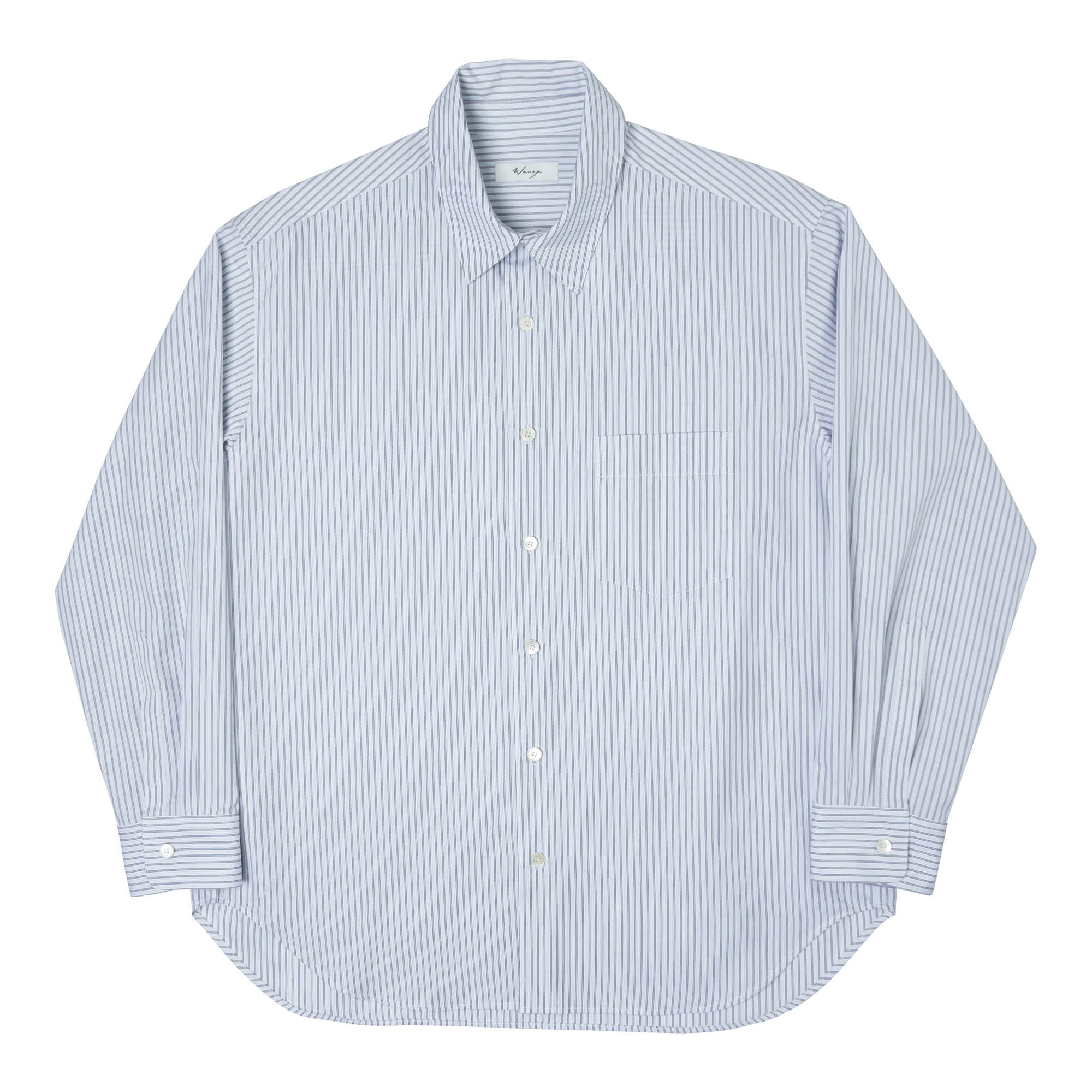 Classic Button Up Shirt Cotton Poplin White Pinstripe - PREORDER