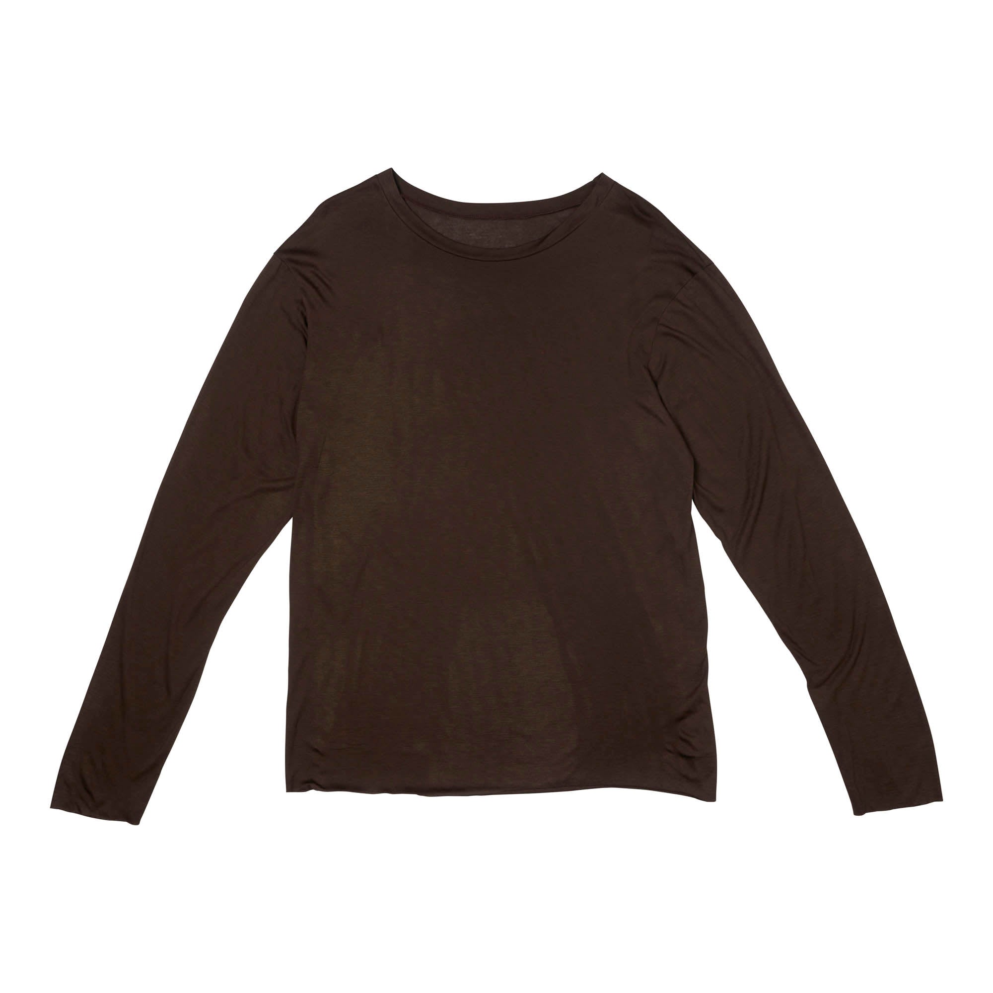 Crew Neck Long Sleeve Viscose Brown - PREORDER