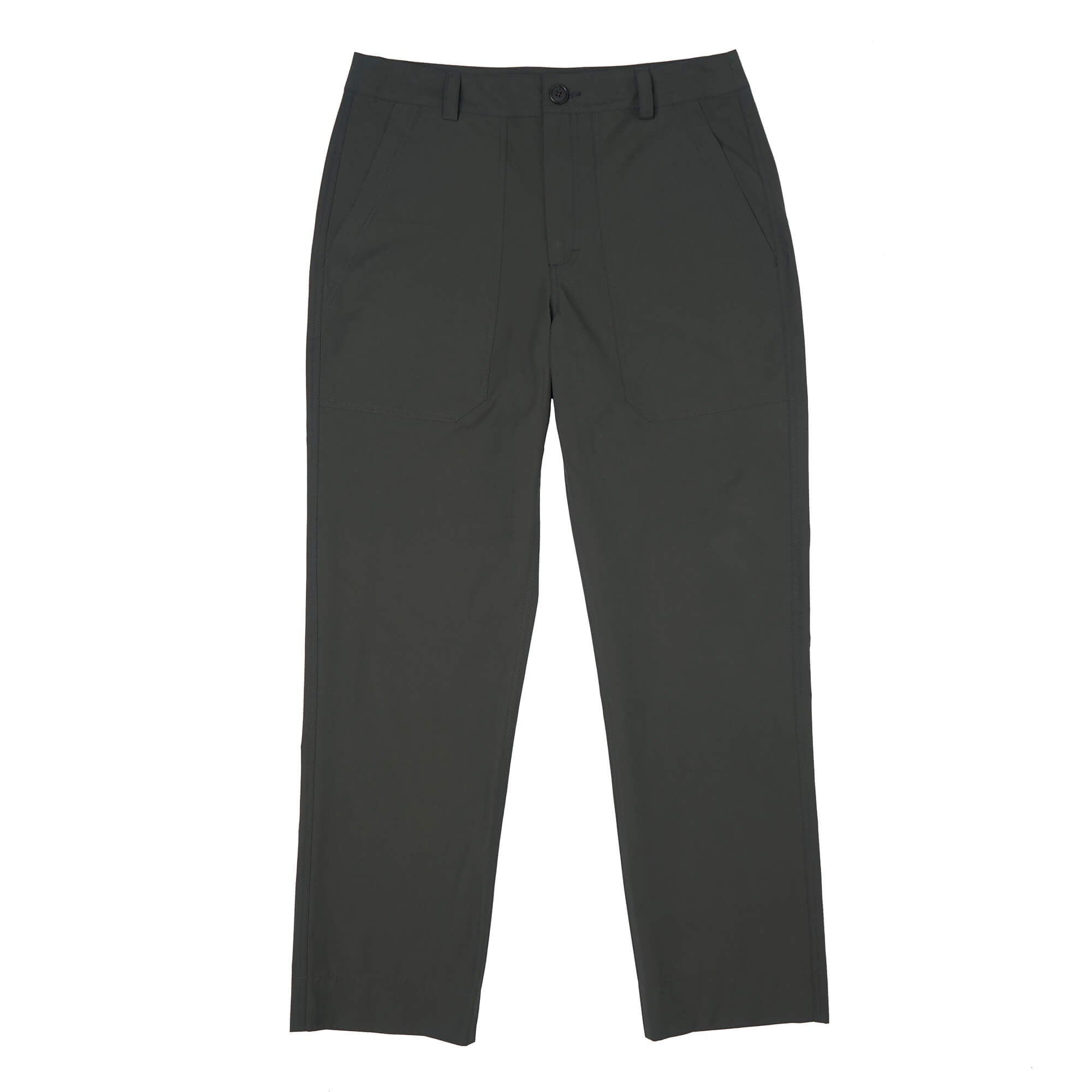Straight Leg Baker Pant Structured Cotton Green Smoke - PREORDER
